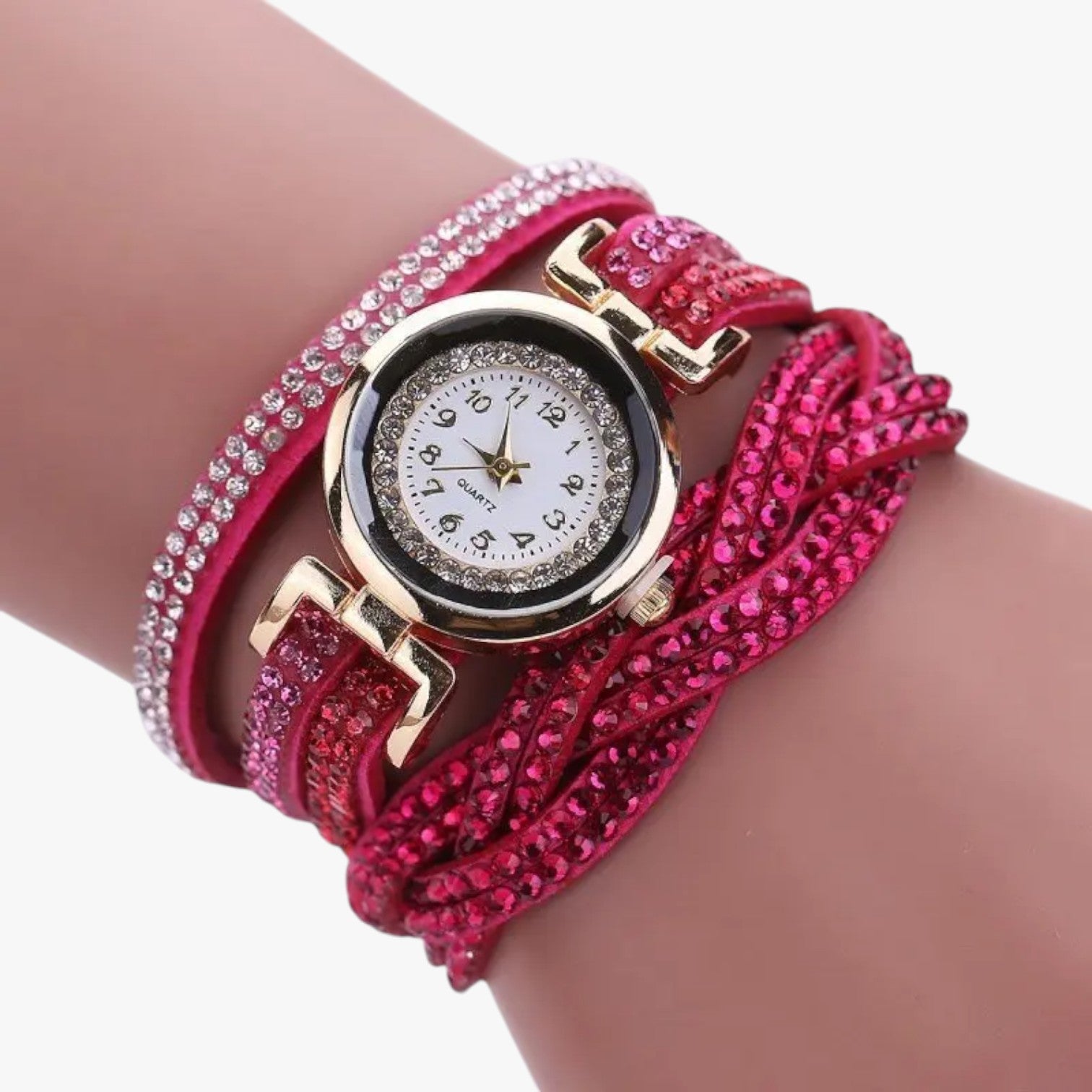 Heidi | Orologio da donna con cinturino lungo in pelle: eleganza e lucentezza in uno - Rosa rossa - female watch watch watch for women - Concept Palermo