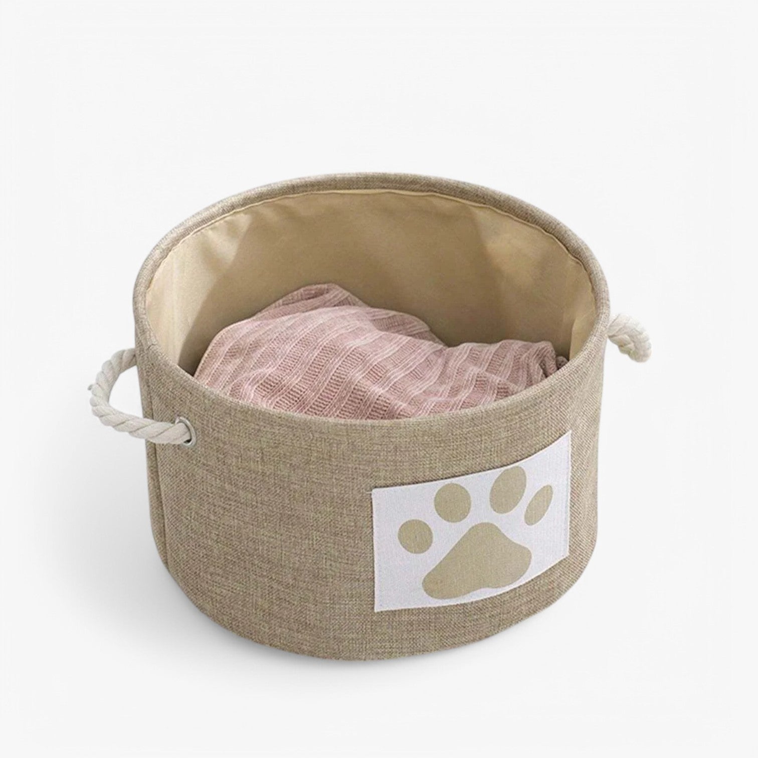Beatrix | Cesto per giocattoli pieghevole con maniglia in legno elegante - - dog DOG SUPPLIES - Concept Palermo