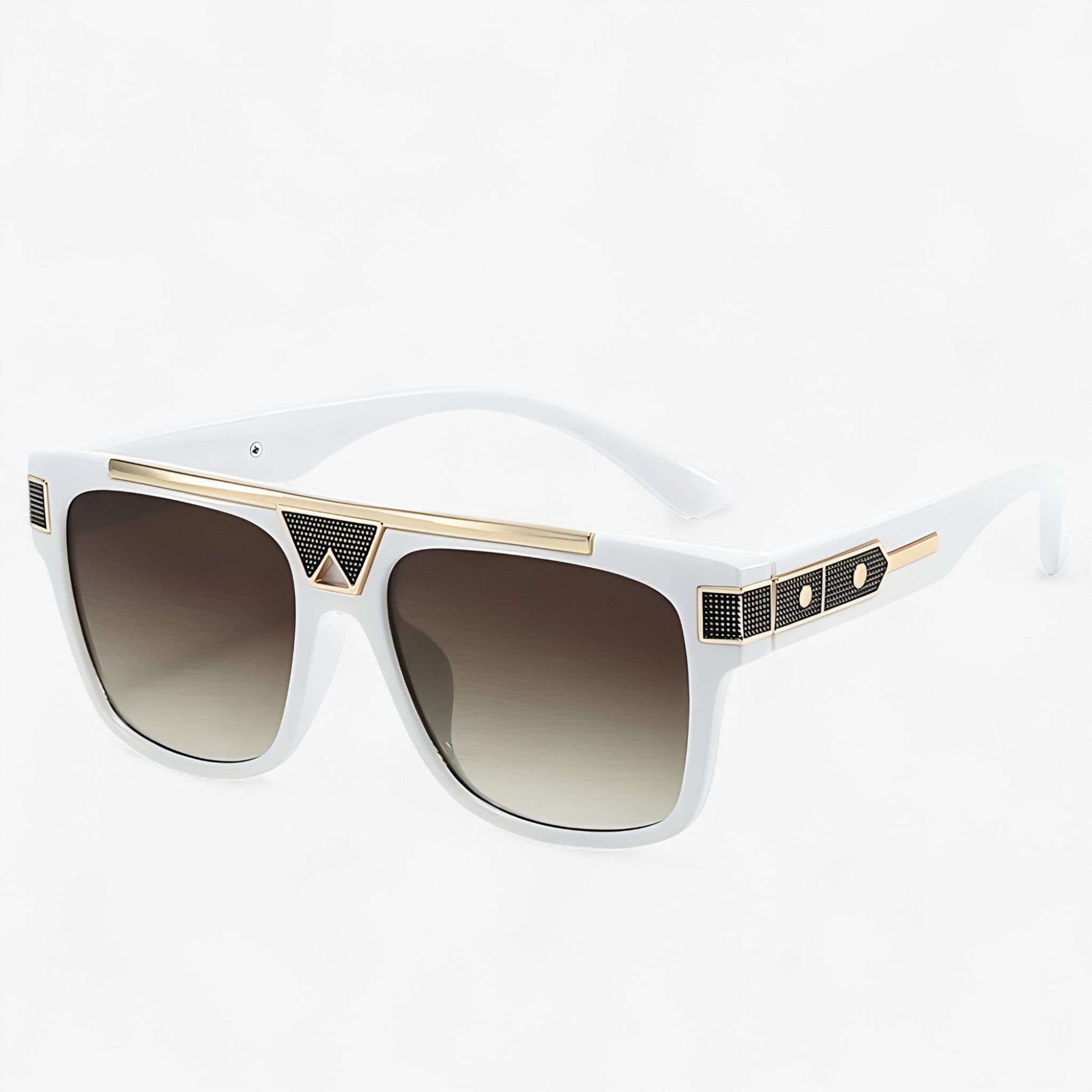 Samuel | Occhiali da sole vintage con montatura pilota - Bianco Marrone Come immagine - Fashion Sunglasses men sunglasses polarized mens sunglasses Polarized man sunglasses polarized sunglasses women Sunglasses sunglasses polarized men - Concept Palermo