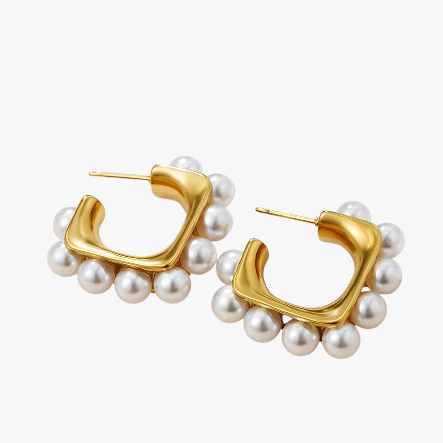 Audrey | Orecchini Chunky Eleganti in Oro con Perle – Ipoallergenici e Stilosi - - Accessories Jewelry EARRINGS - Concept Palermo