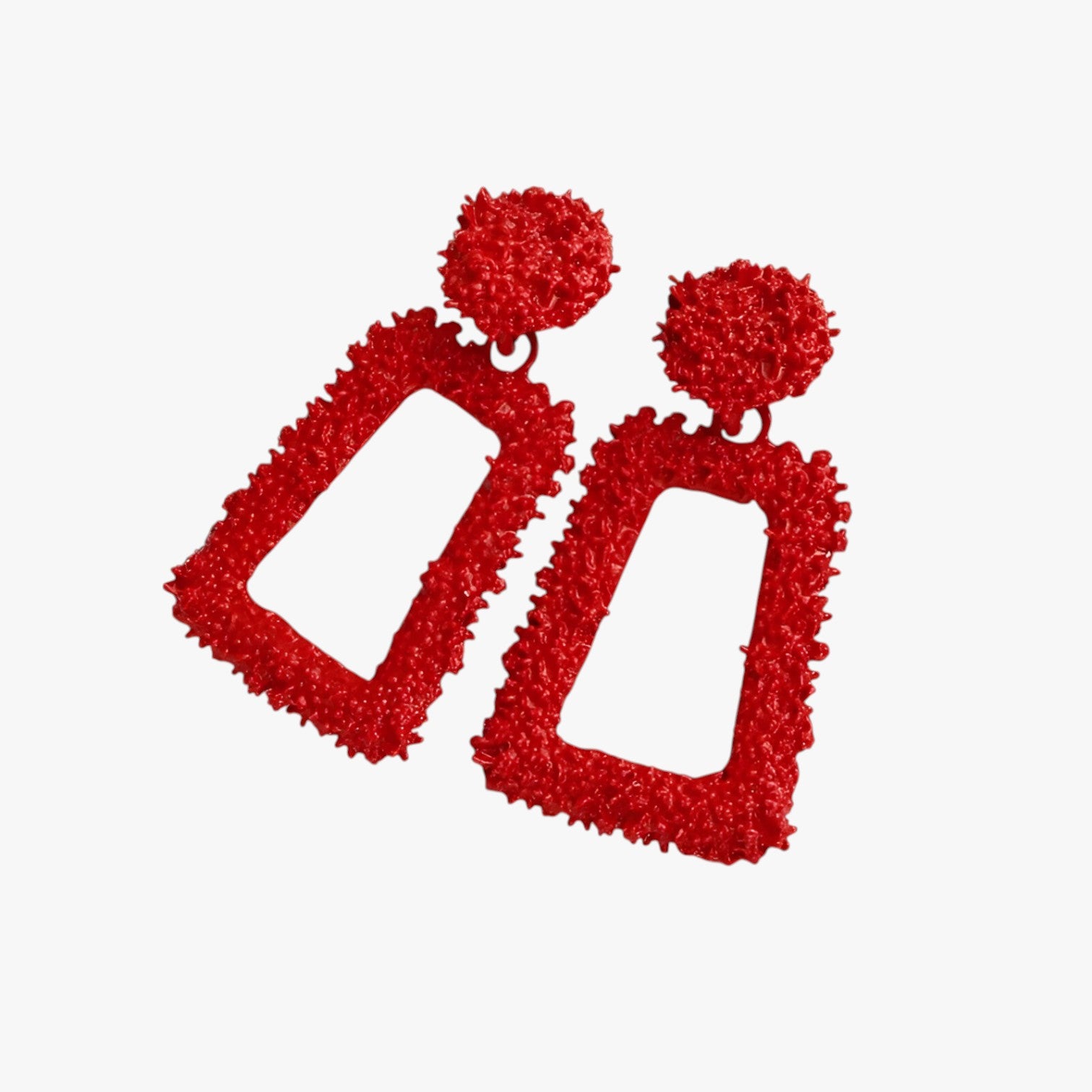 Kali | Orecchini pendenti geometrici in metallo scolpito - rosso - EARRINGS Earrings for Women Girls New Fashion Earrings - Concept Palermo