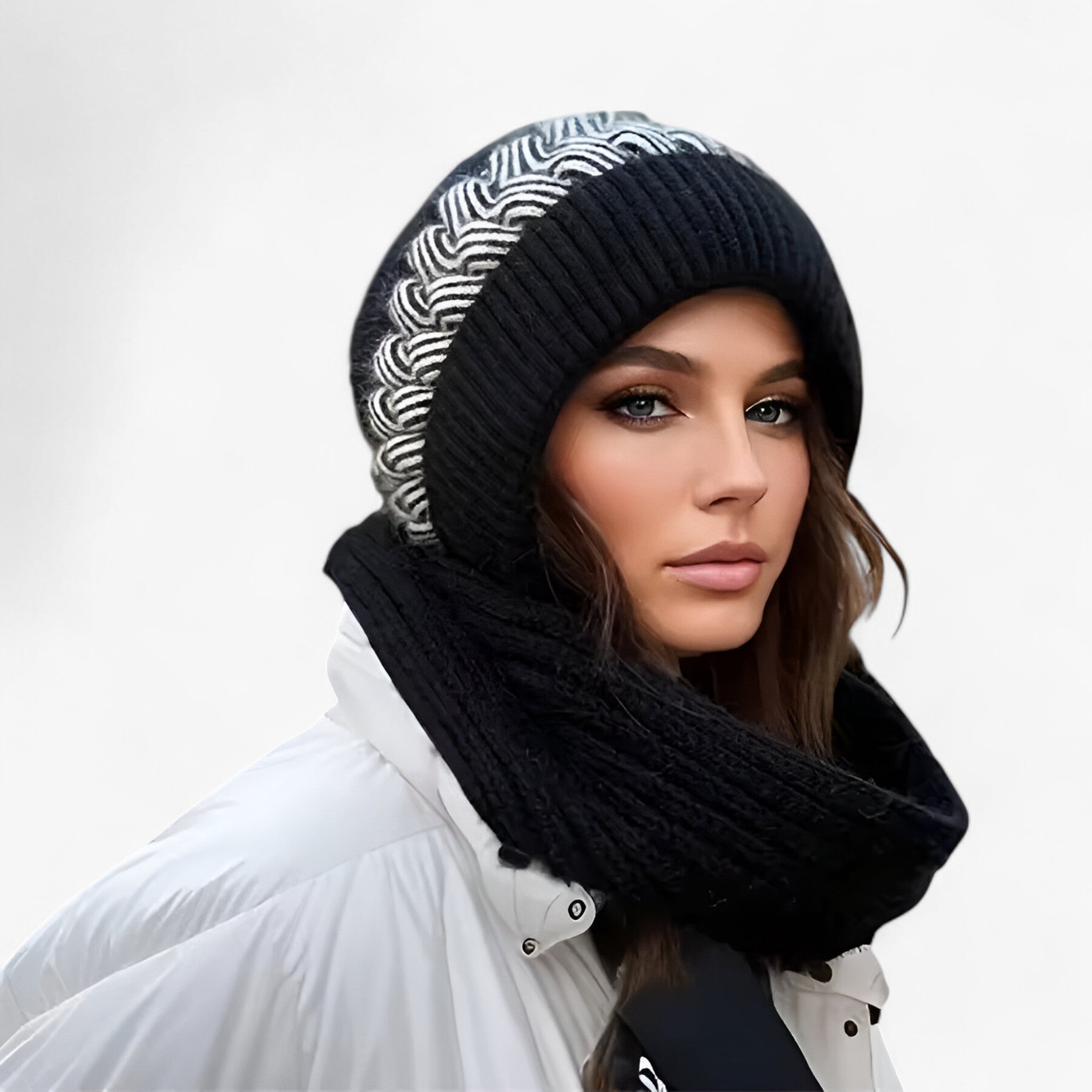 Sofie | Cappello Invernale Magliato All-in-One – Caldo, Confortevole e Antivento - - - Concept Palermo