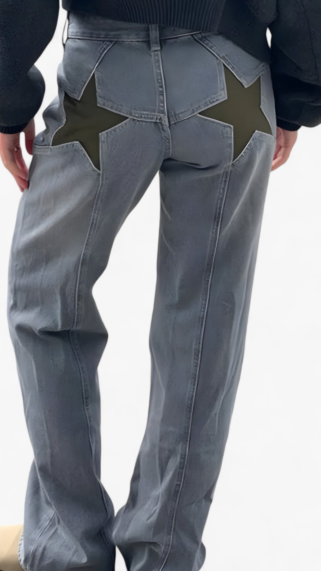 Jeans a vita bassa con stampa a stelle - - pants pants for women - Concept Palermo