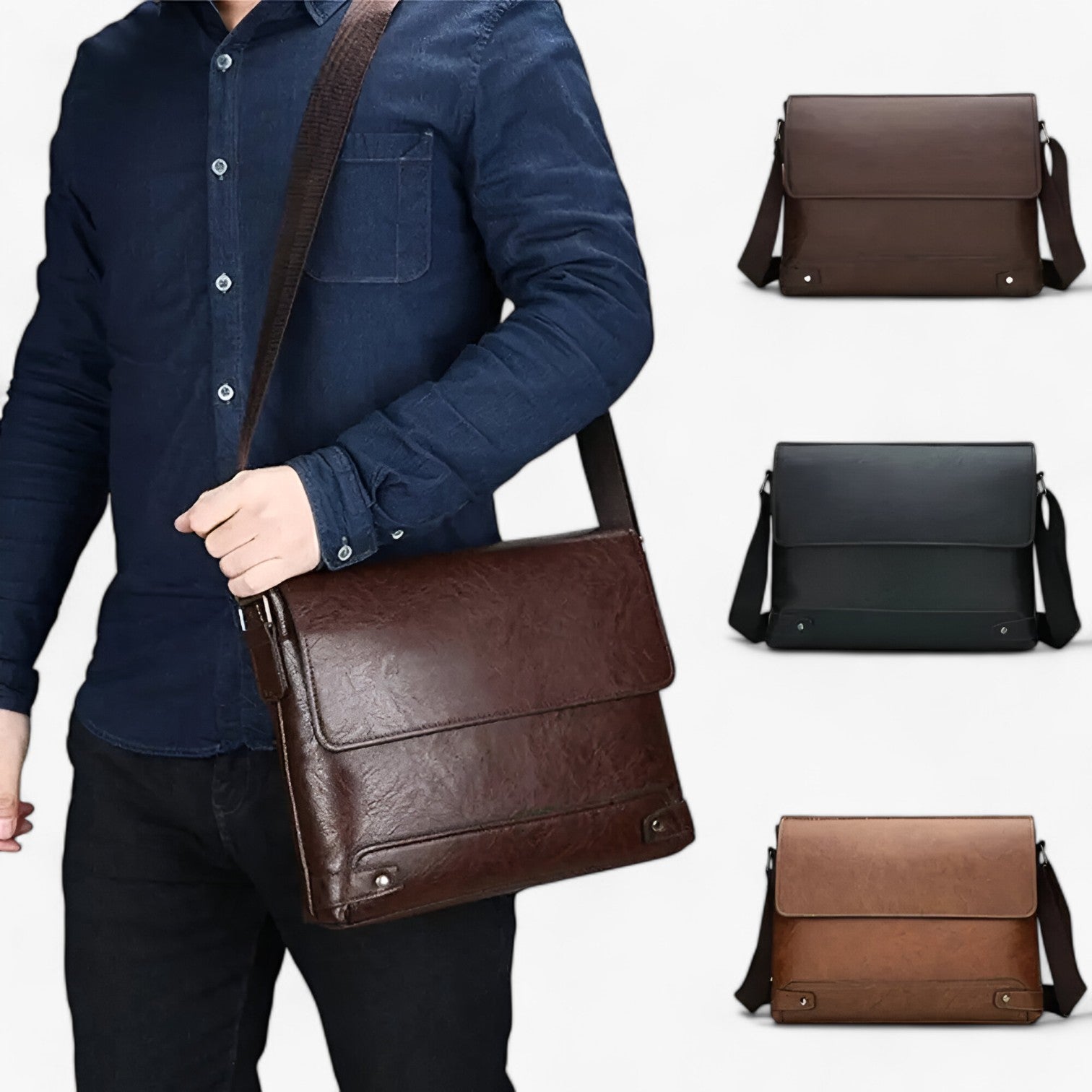 Thiago | Borsa per laptop in PU con funzionalità business elegante - - bag Leather Bag mens bag - Concept Palermo