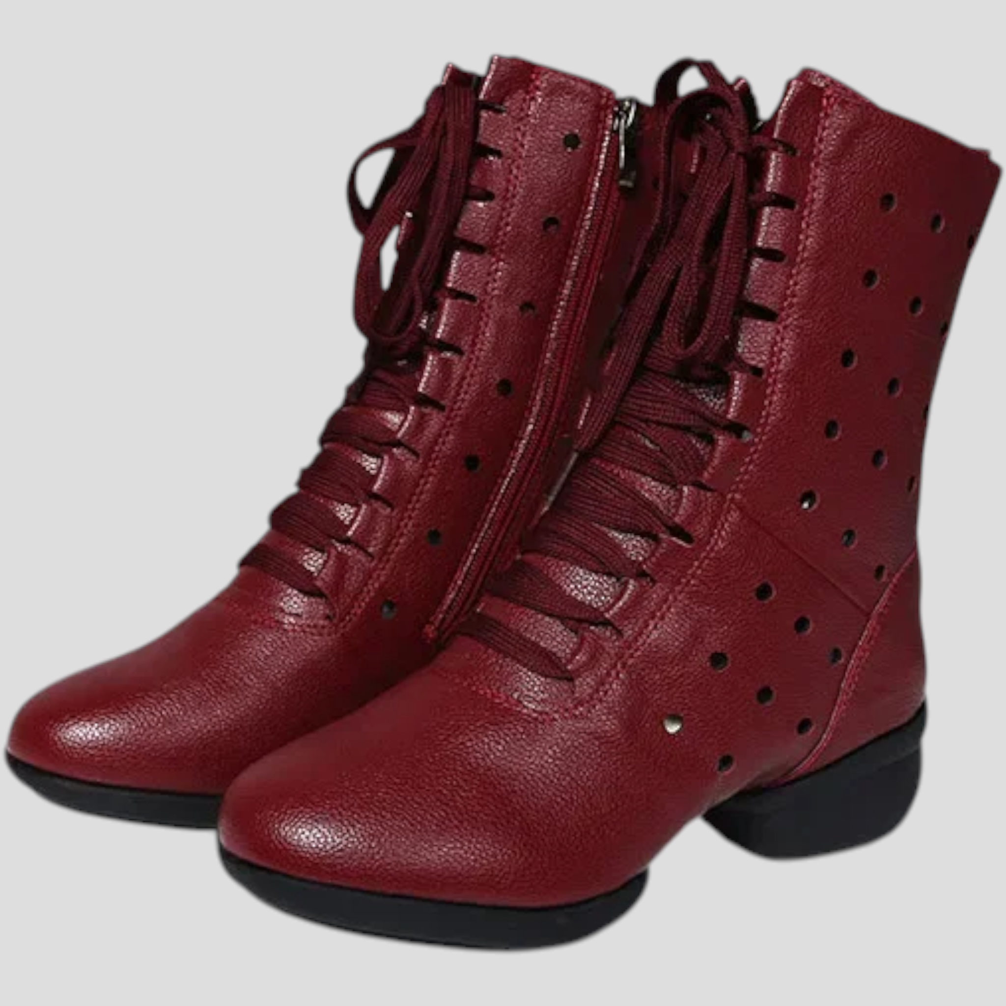 Iris | Stivali bianchi in vera pelle con lacci e cerniera - Rossa - BOOTS Boots & Shoes - Concept Palermo