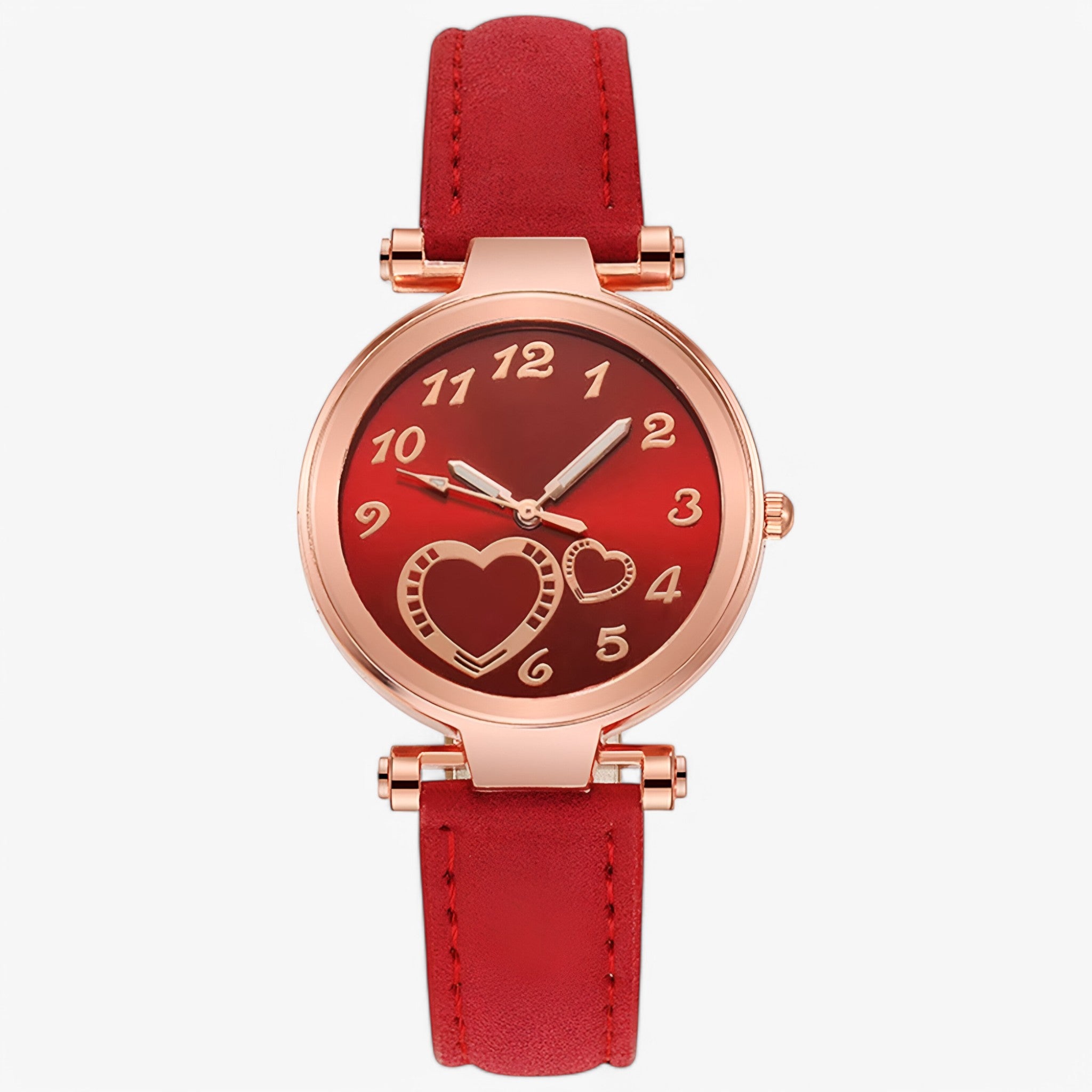 Janice | Orologio da donna in pelle con bracciale al quarzo e design di lusso - Rossa - - Concept Palermo