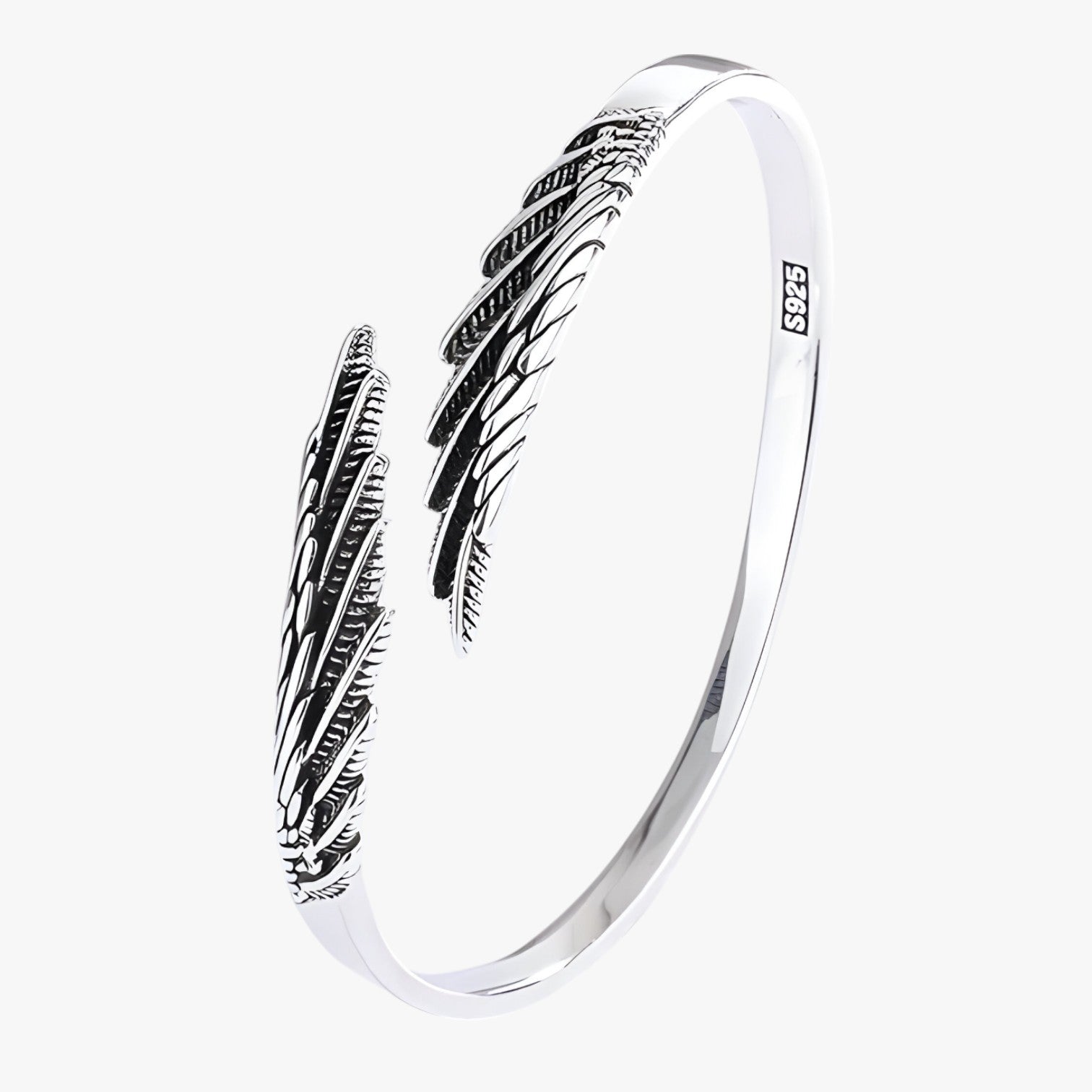 Jayce | Bracciale in Argento 925 con Piuma Dorata Stile Vintage Punk - 30HLZY2501 - BRACELET bracelet for men BRACELETS mens bracelet - Concept Palermo