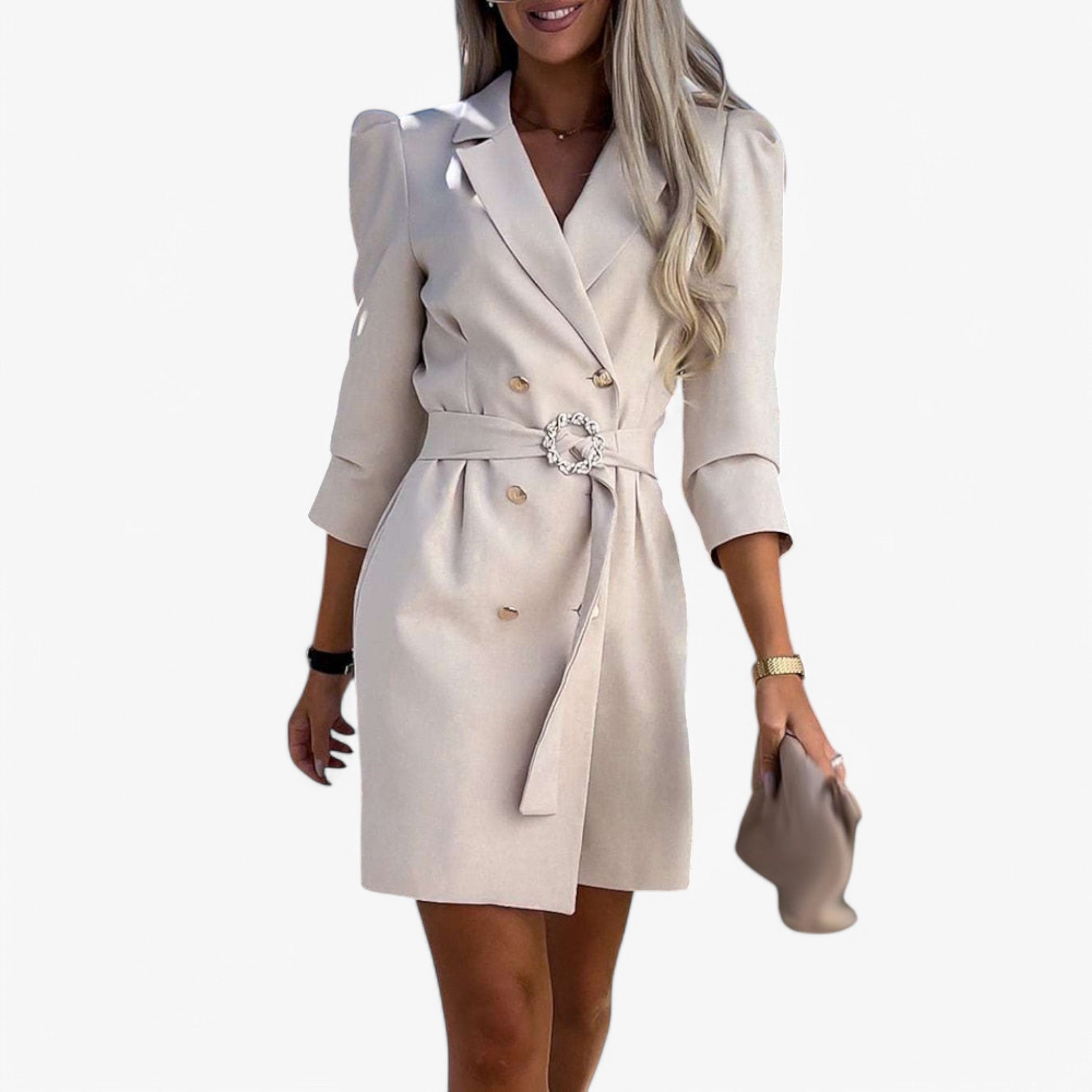 Vienna | Blazer Elegante - Marrone Chiaro - bestseller Damesmode Damesmode Vesten Jurken Modestijl voor vrouwen Sectie verbergen Verkoop vesten - Concept Palermo
