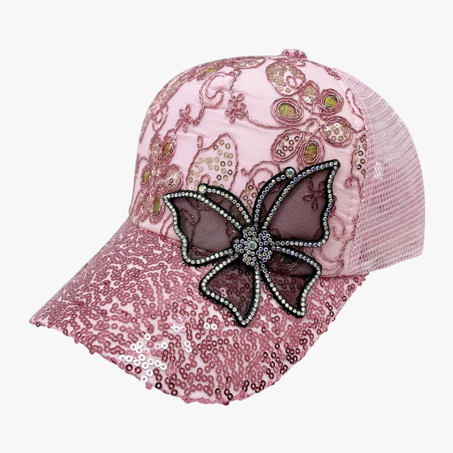 Peyton | Cappello da Baseball Donna in Denim Brillante con Fibbia Regolabile - rosa 54cm-60cm - hat Hat for girls hats women hat - Concept Palermo