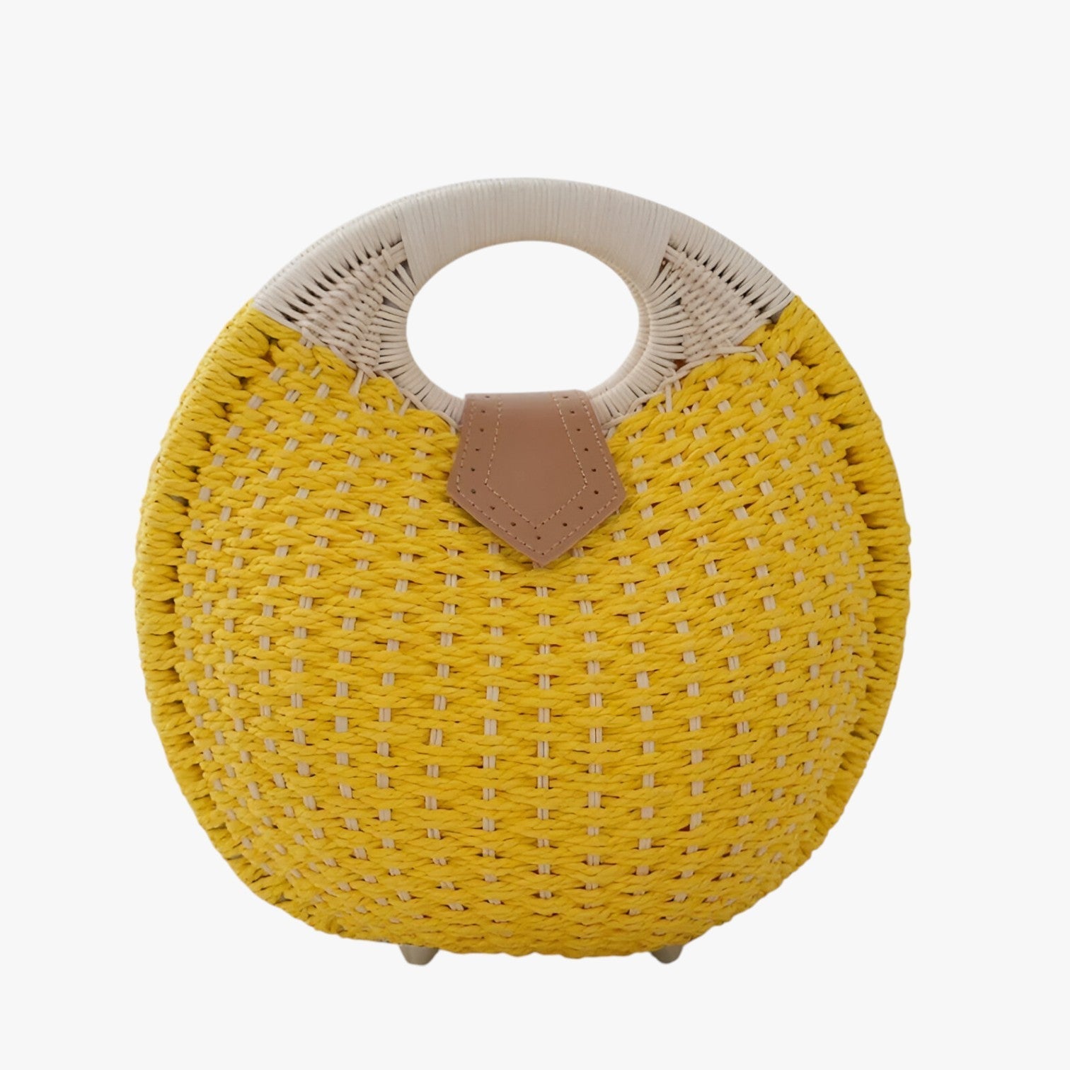 Gianna | Borsa estiva in rattan – Leggera, Elegante e Versatile - Giallo x28x30x15cm - handbags Women's handbags - Concept Palermo
