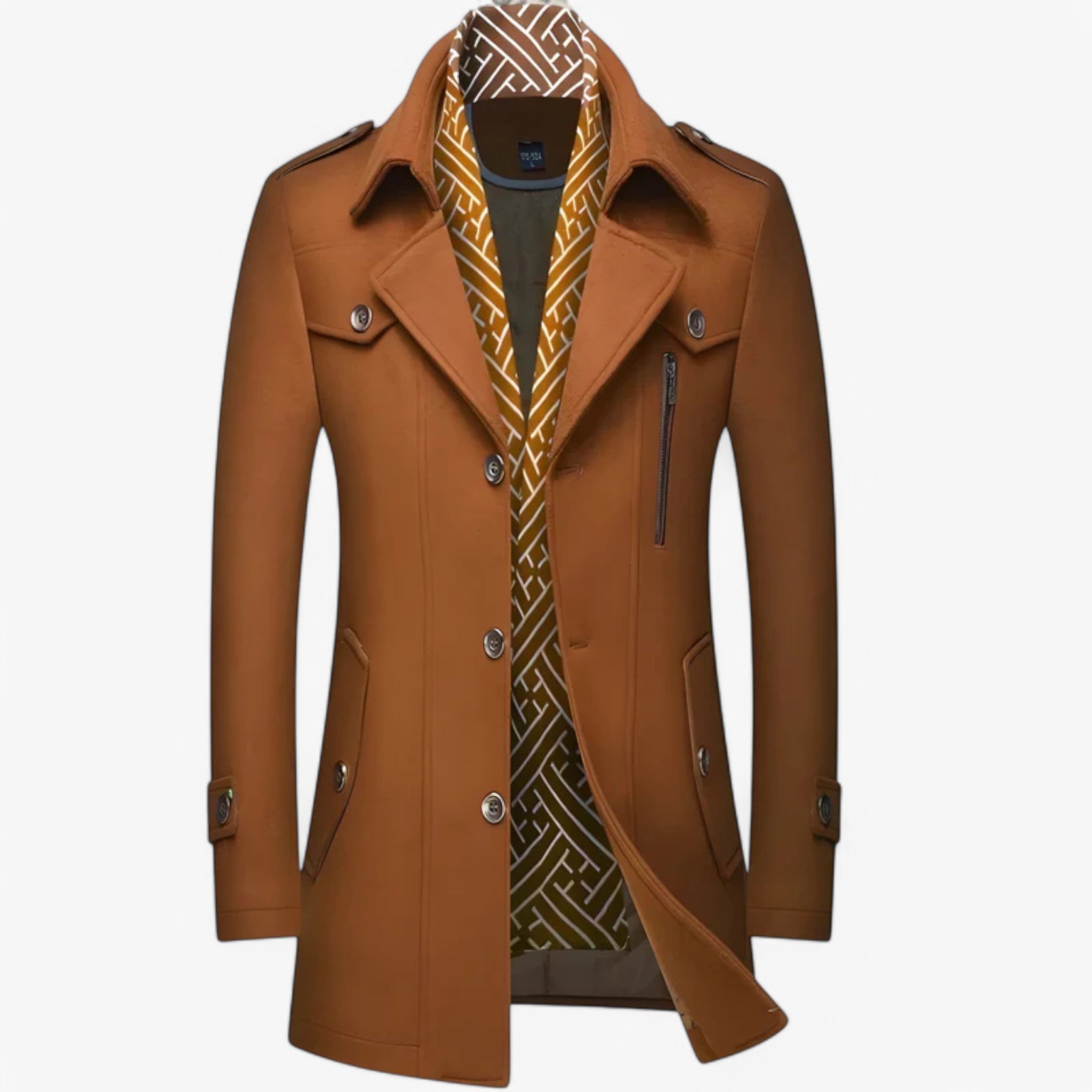 King | Cappotto in lana di media lunghezza - Giallo - - Concept Palermo