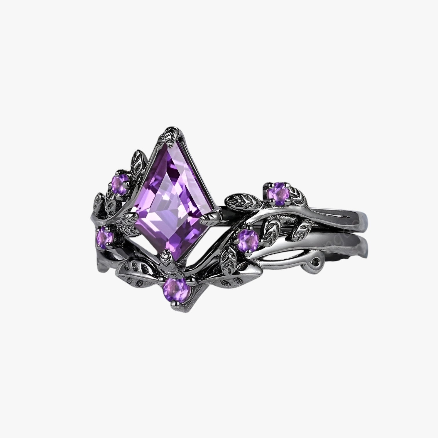 Eva | Set di Anelli Viola Impilabili Stile Goth Elegante - - Ring Rings women ring - Concept Palermo