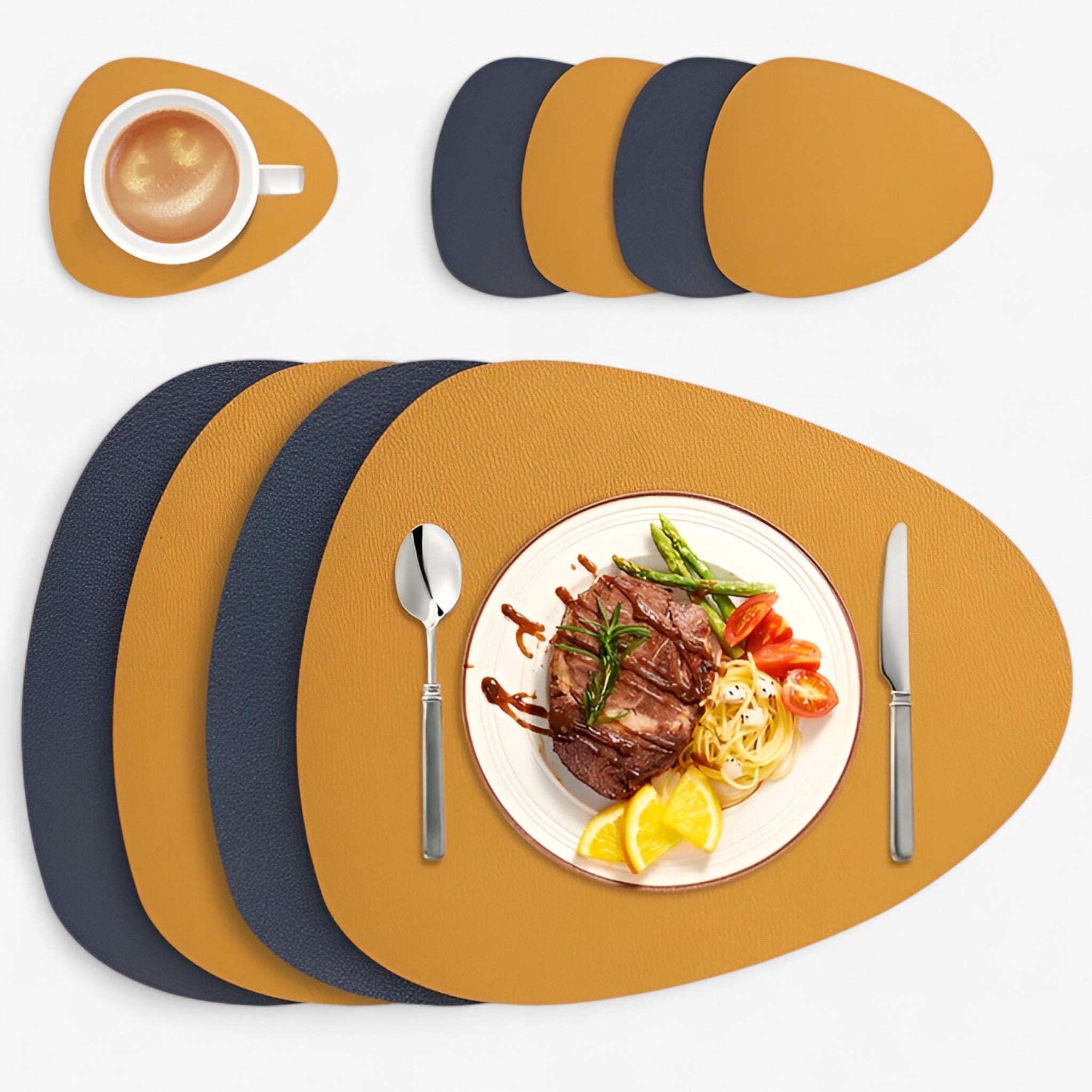 Tappetini da Tavolo | Eleganti e Sostenibili - Blu Giallo - table mats - Concept Palermo