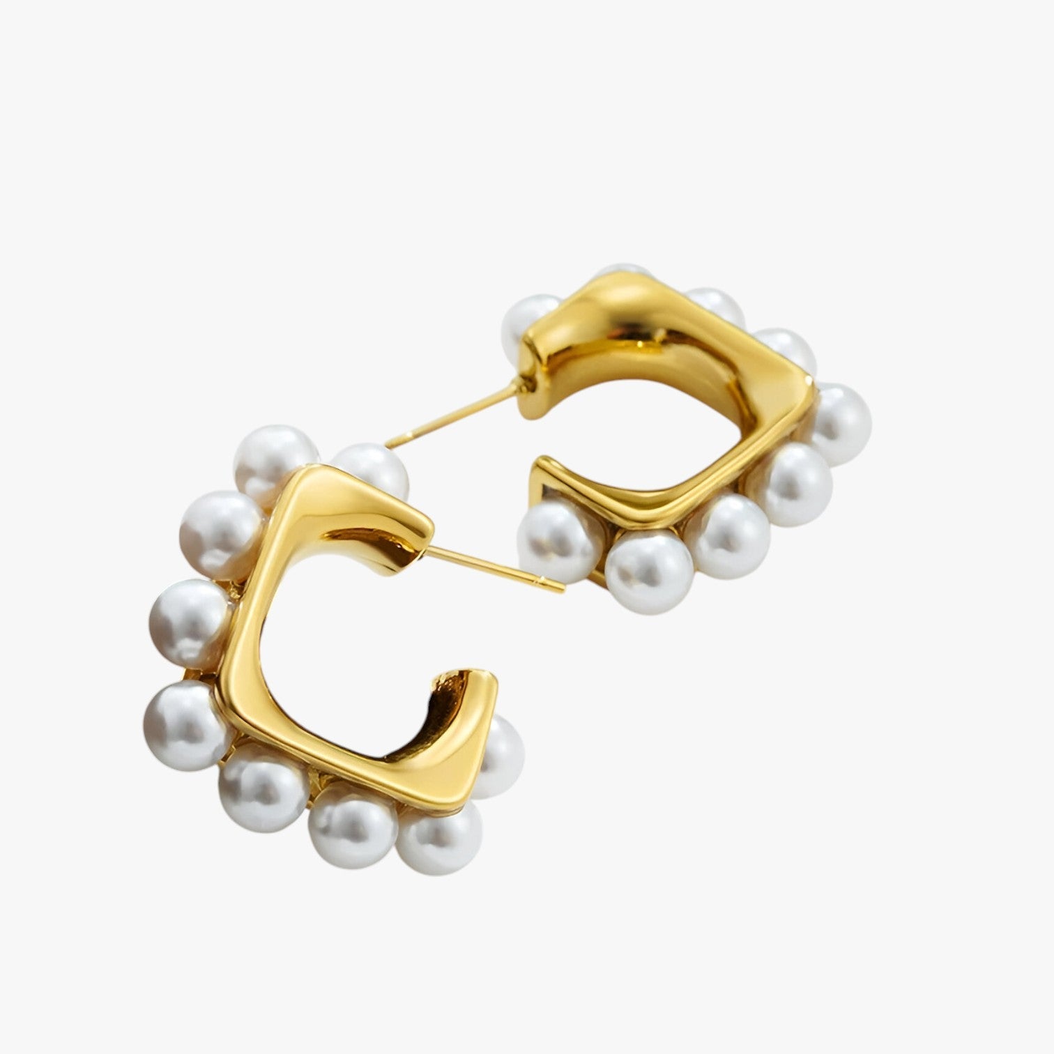 Audrey | Orecchini Chunky Eleganti in Oro con Perle – Ipoallergenici e Stilosi - - Accessories Jewelry EARRINGS - Concept Palermo