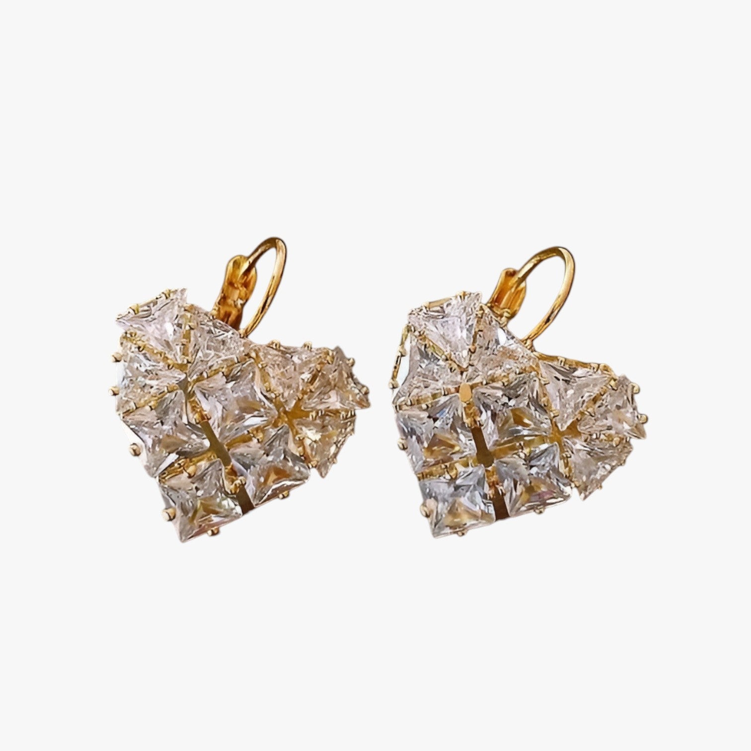 Amélie | Orecchini a forma di cuore di lusso francese con zirconia - oro - Accessories Jewelry EARRINGS - Concept Palermo