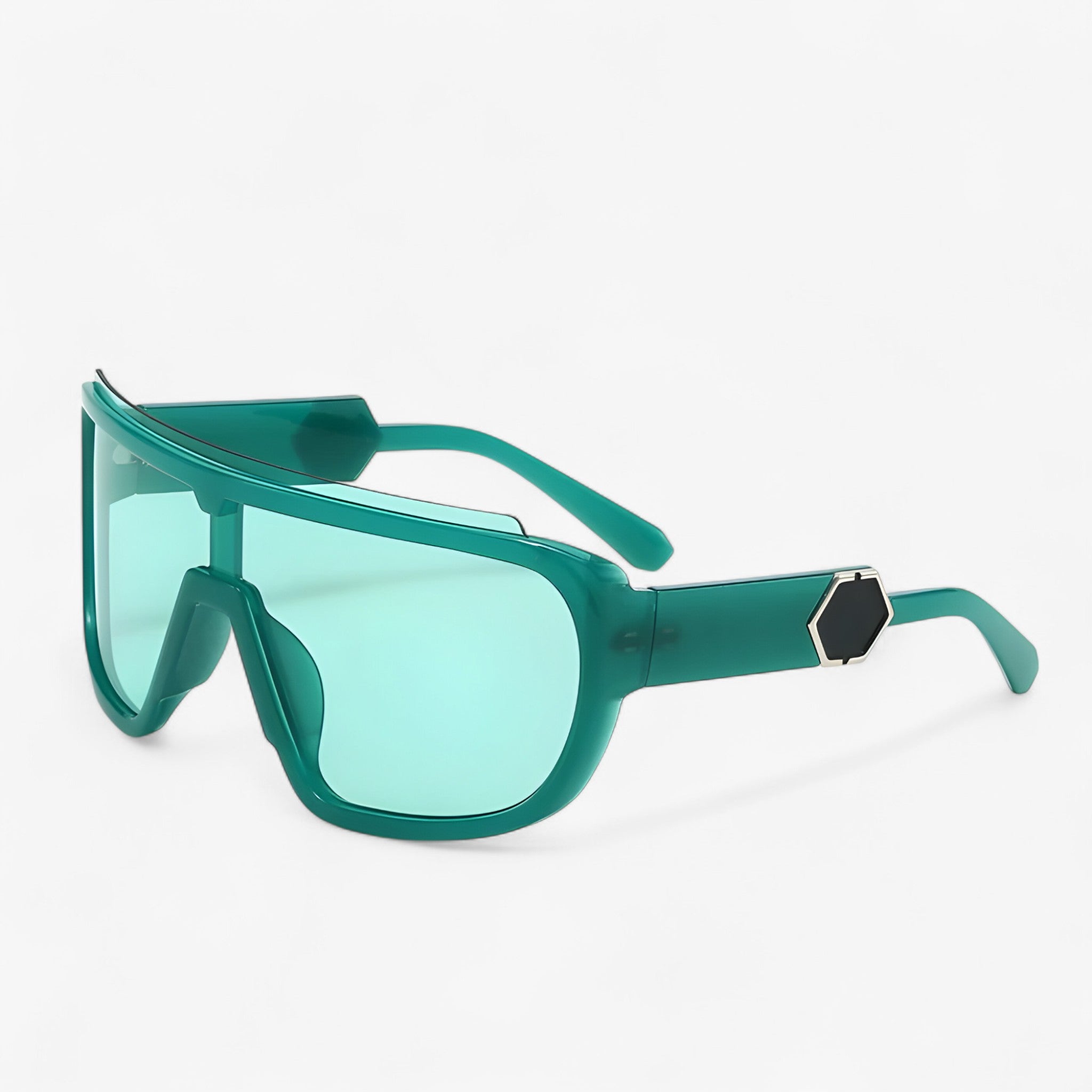 Noah | Occhiali da sole oversize monoblocco avvolgenti - Verde - Fashion Sunglasses men sunglasses polarized mens sunglasses Polarized man sunglasses Sunglasses sunglasses polarized men - Concept Palermo