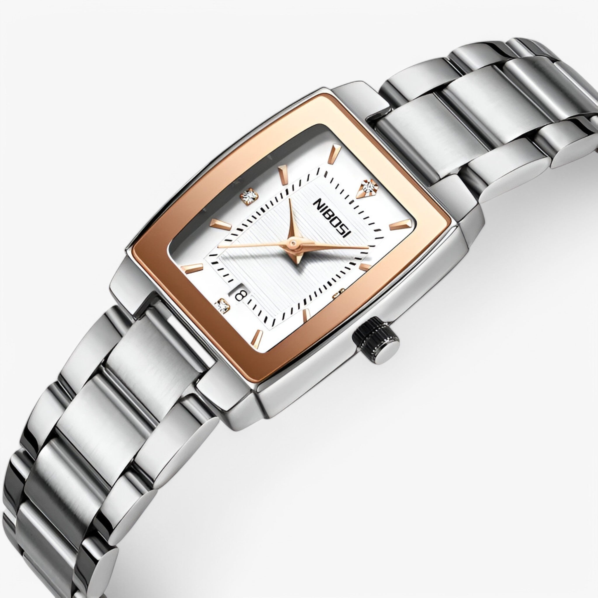 Aurora | Orologio da donna di lusso in acciaio inossidabile - rosa bianca - watch for women - Concept Palermo