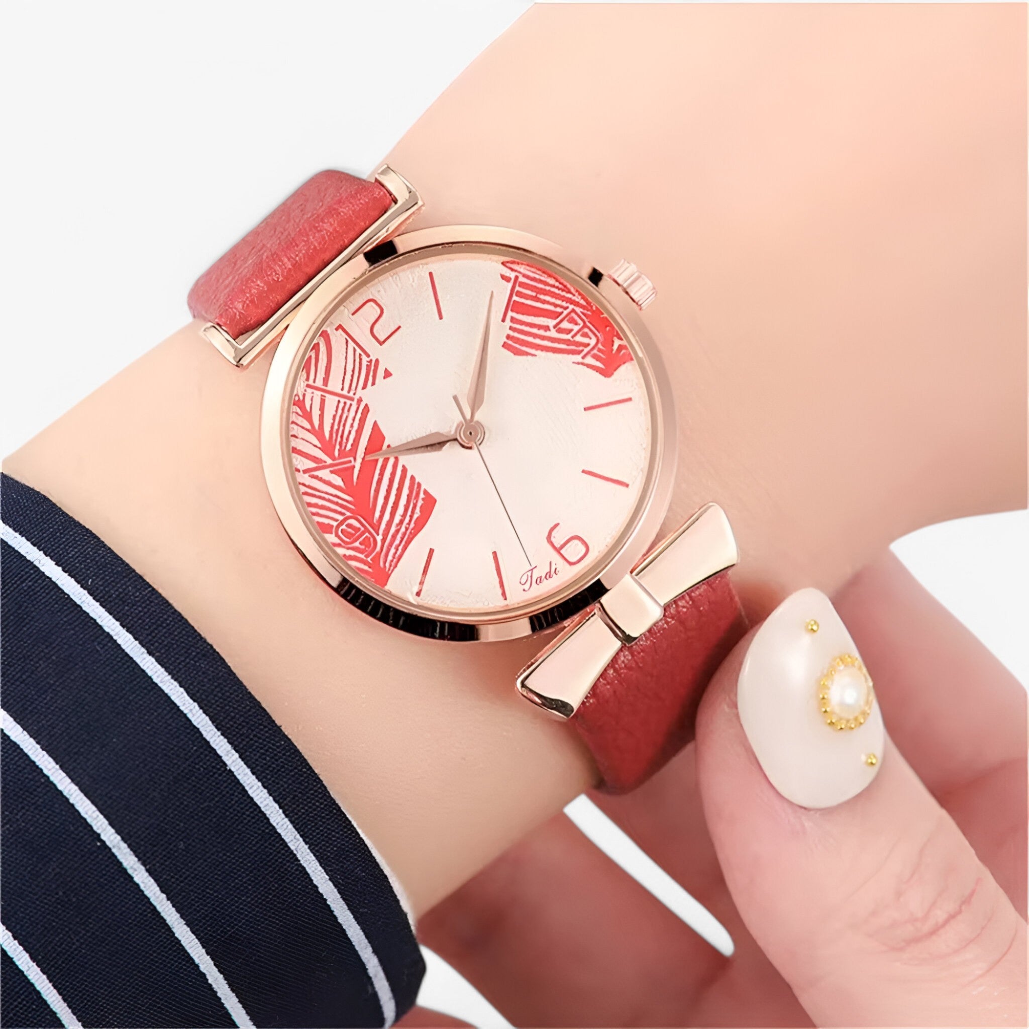 Lesley | Orologio da donna digitale al quarzo con motivo a foglia e cinturino alla moda - - female watch watch for women - Concept Palermo