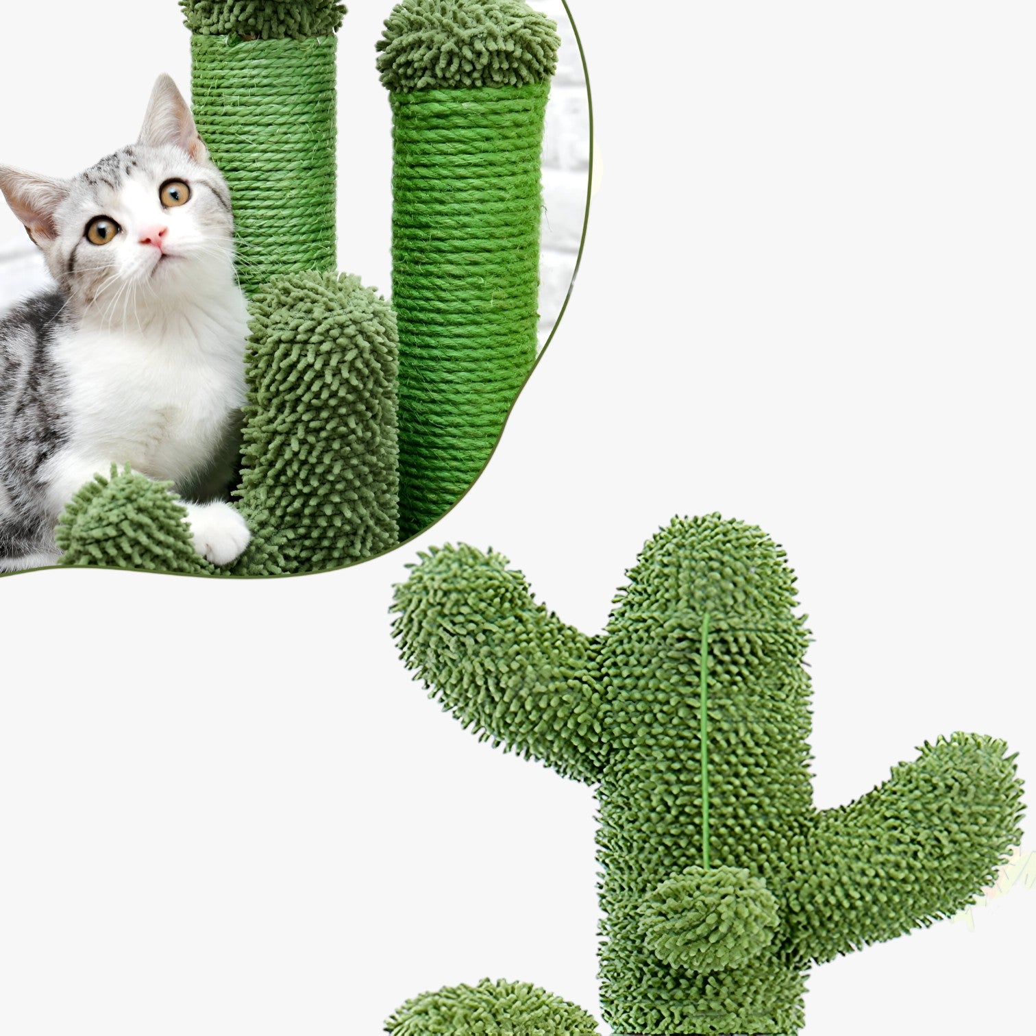 Mitzy | Cactus Scratch Fun Graffiatoio Interattivo a 3 Pali con Pallina Pendente - - pet PET SUPPLIES petproduct Pets - Concept Palermo