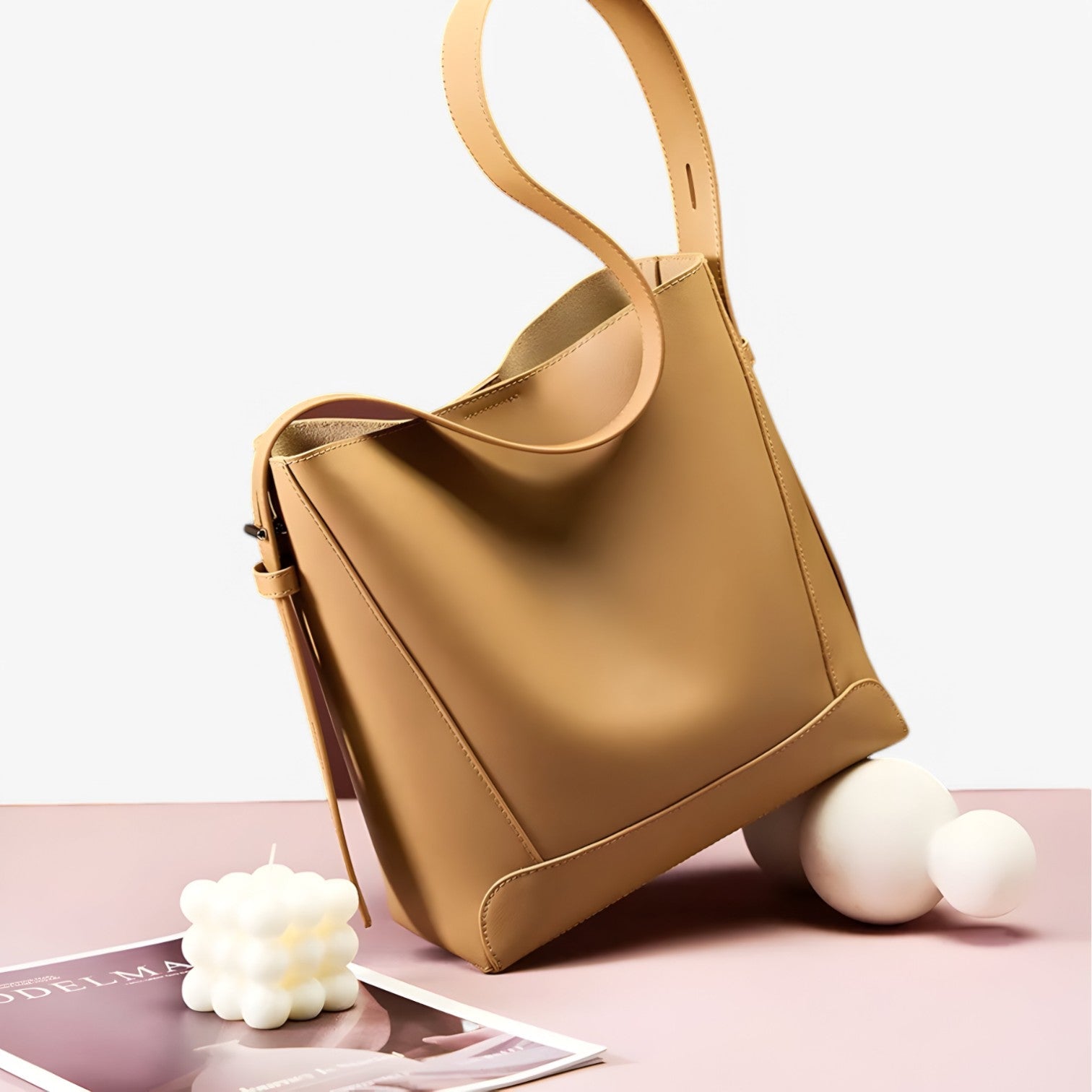 Hilda | Elegante borsa a spalla in pelle – Ampia e raffinata - - bag Leather Bag Shoulder Bags women bag - Concept Palermo