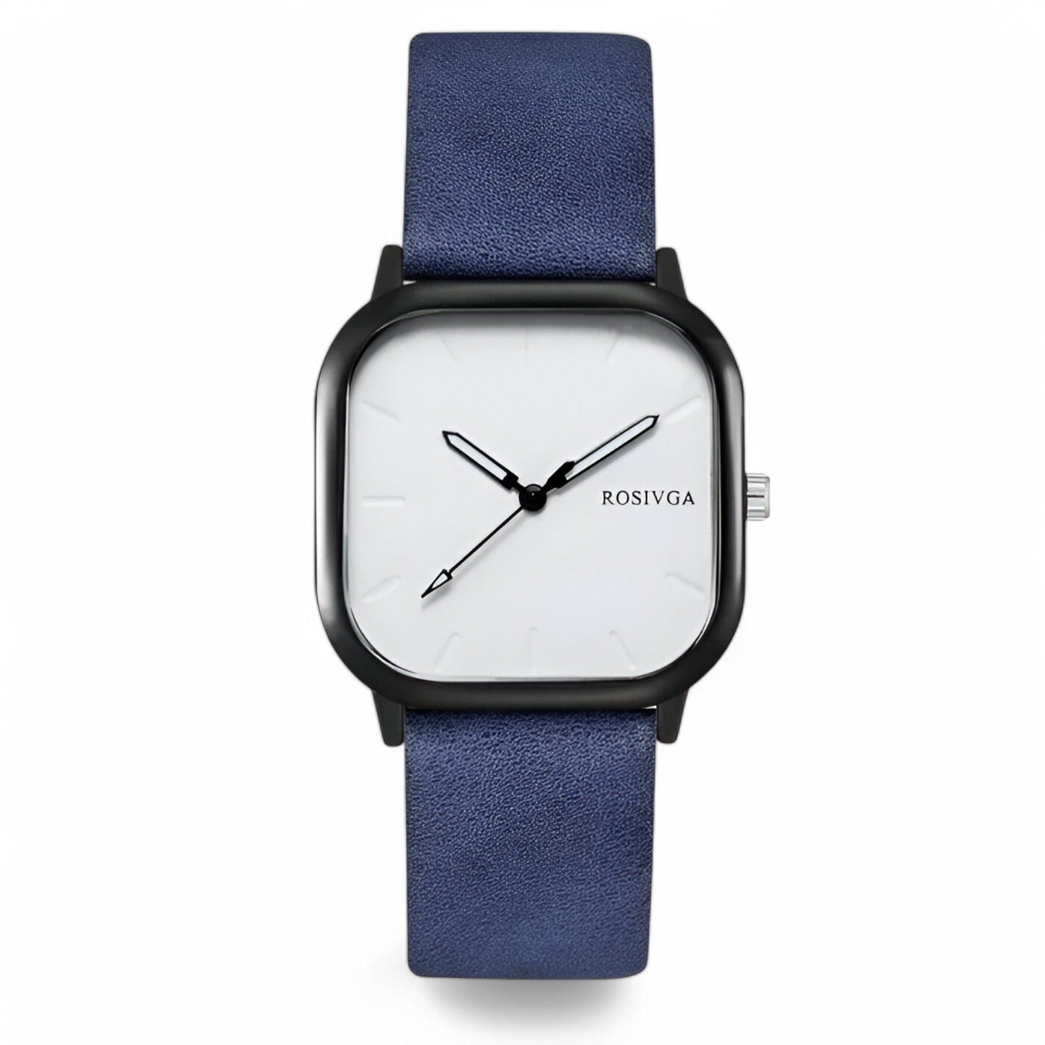 Elias | Orologio al quarzo con quadrante quadrato in pelle PU - Blu - - Concept Palermo