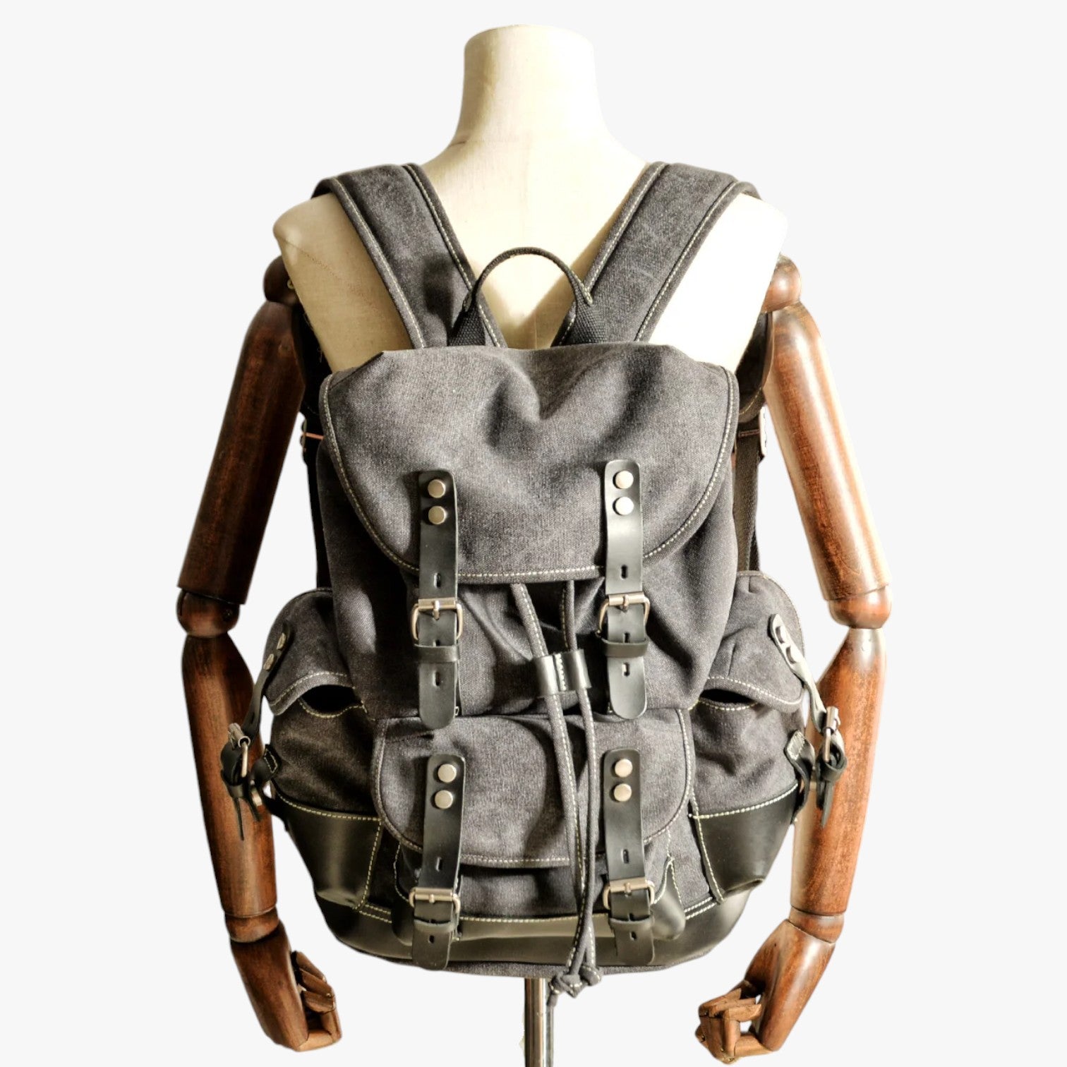 Conor | Zaino Escursionismo Tela e Pelle a Grande Capacità - - bag Bags bags for men mens bag - Concept Palermo
