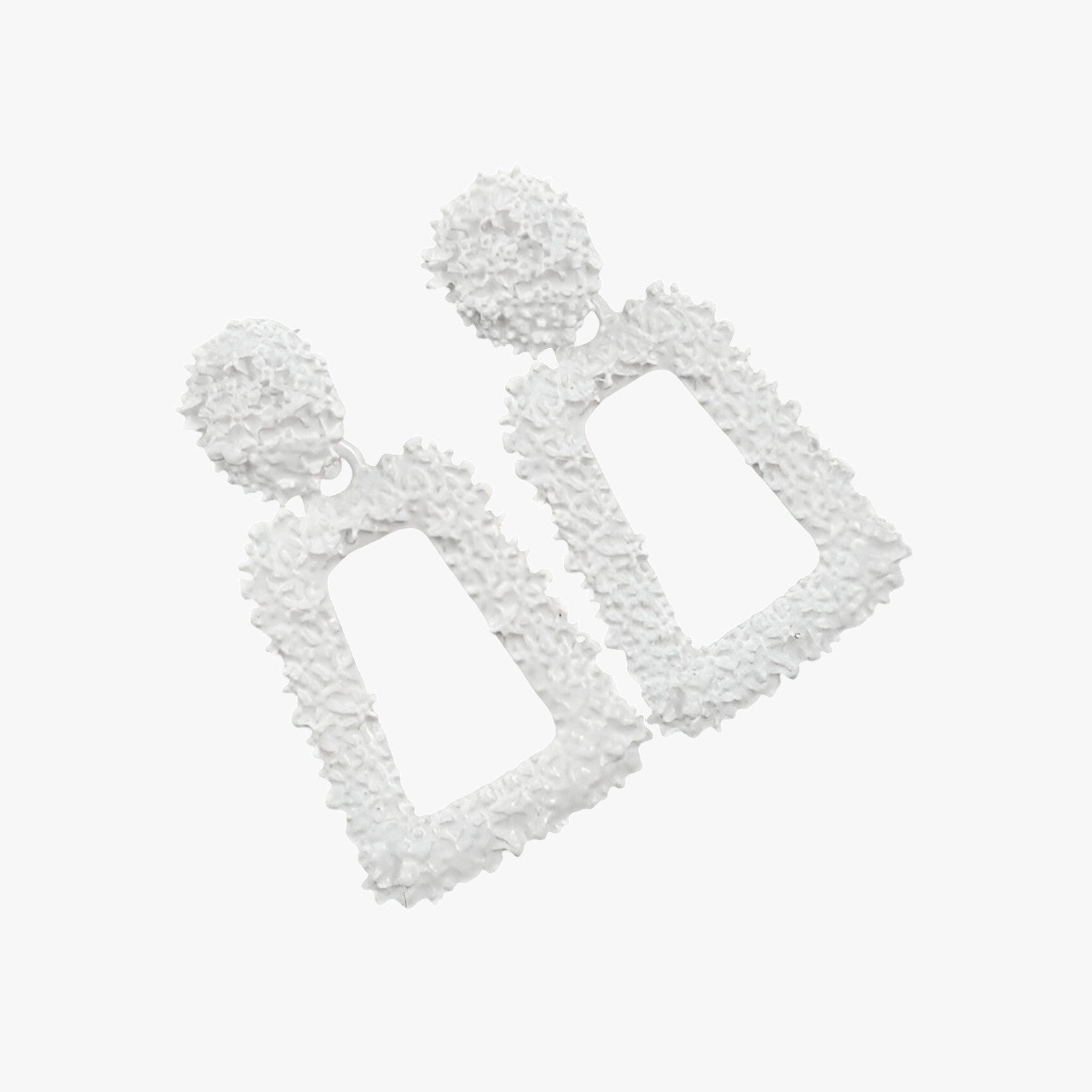 Kali | Orecchini pendenti geometrici in metallo scolpito - bianco - EARRINGS Earrings for Women Girls New Fashion Earrings - Concept Palermo