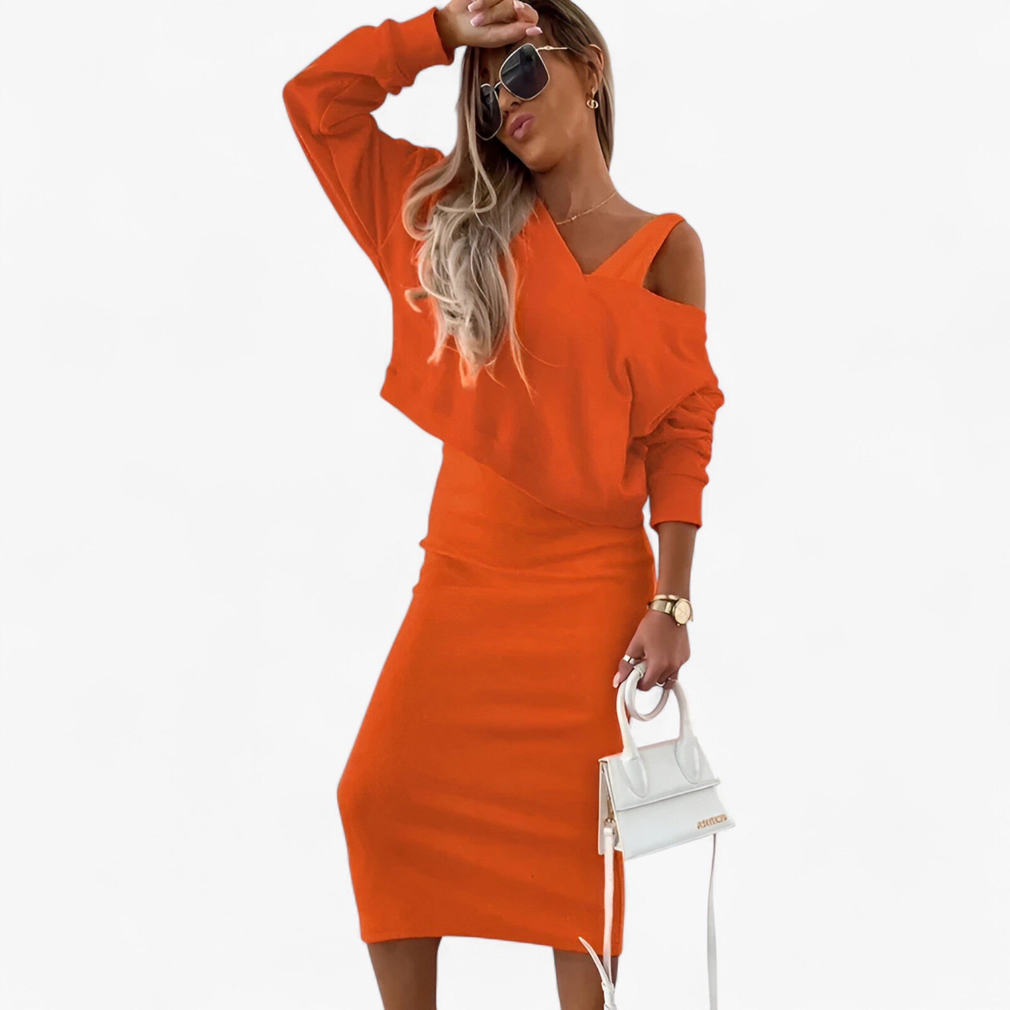 Lea | Set maglione e vestito – Comodo e sexy - Arancione - - Concept Palermo