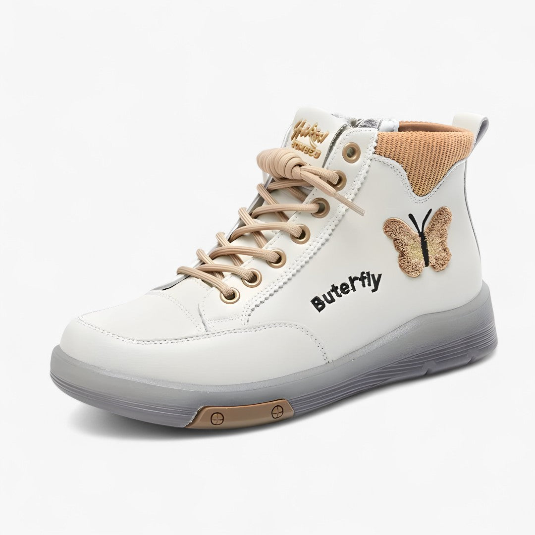 Diana | Stivaletti bianchi in vera pelle stile sneaker – Casual e raffinati per ogni giorno - Cachi - shoes for women Shoes women - Concept Palermo