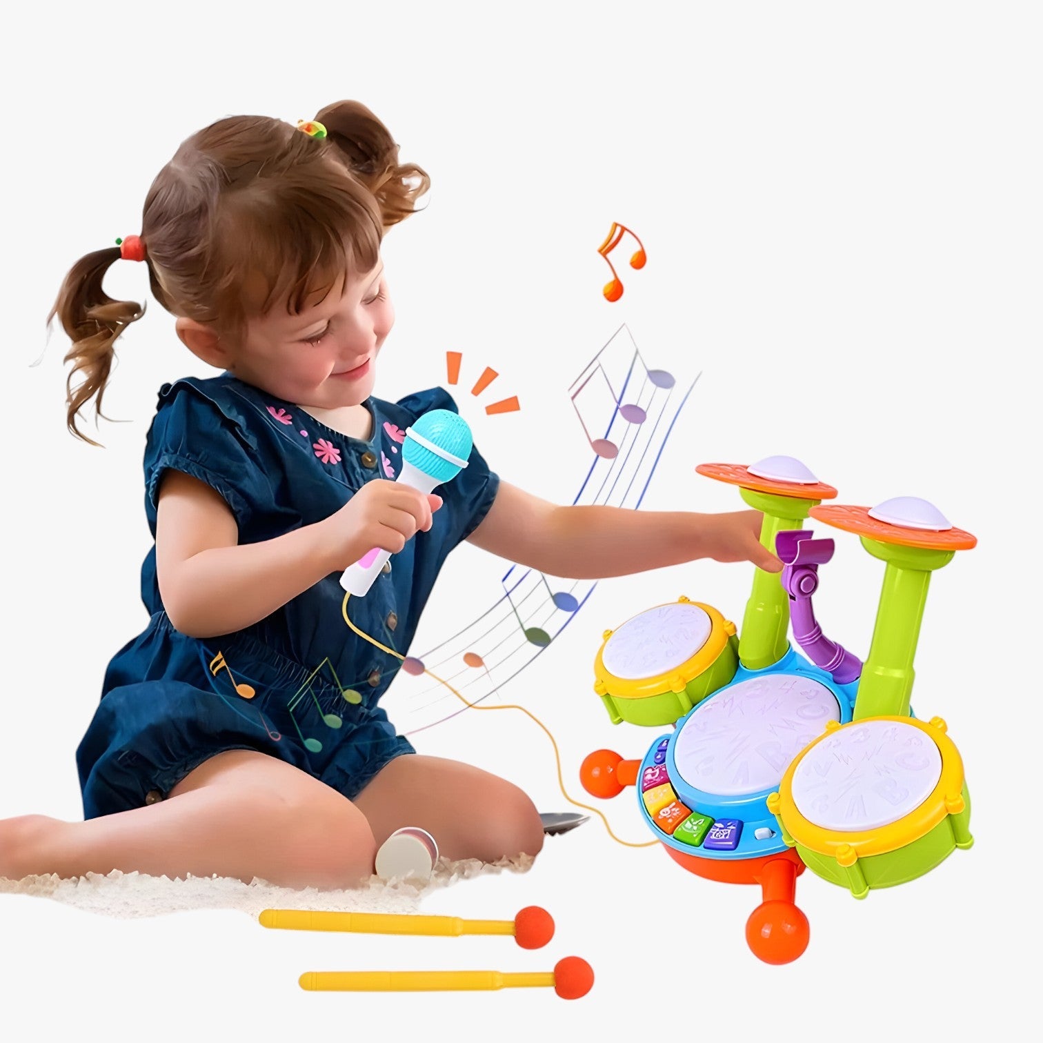 Kayden | Set di Tamburi Educativo per Bambini - Musica e Divertimento in Uno - - toys toys & gifts toys for kids - Concept Palermo