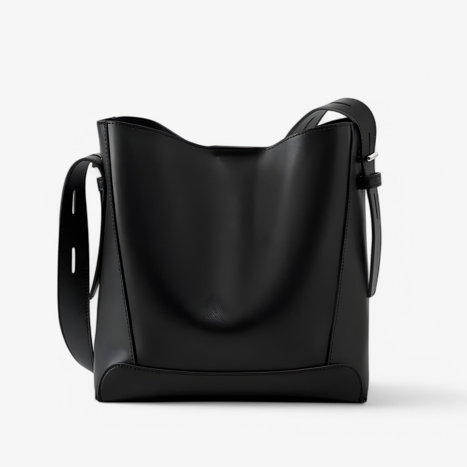 Hilda | Elegante borsa a spalla in pelle – Ampia e raffinata - Nero - bag Leather Bag Shoulder Bags women bag - Concept Palermo