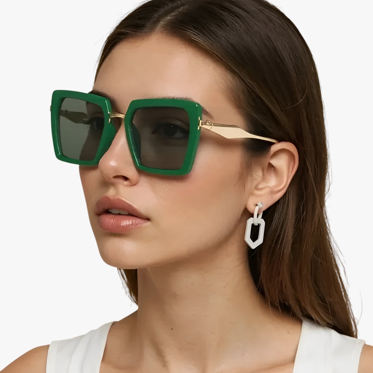 Riley | Occhiali da sole vintage quadrati con lenti verde scuro - - Fashion Sunglasses sun glasses womens sun glasses - Concept Palermo