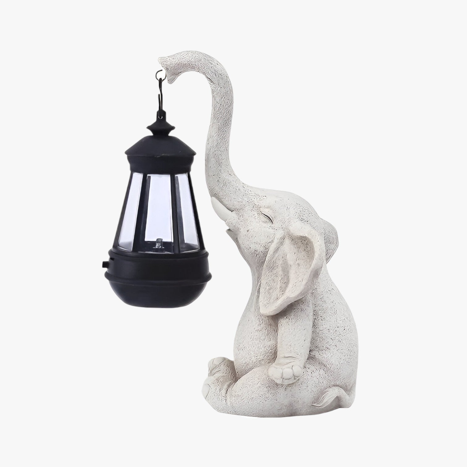 Lumi | Scultura Decorativa con Lanterna Solare - Elefante bianco - Garden home and garden - Concept Palermo