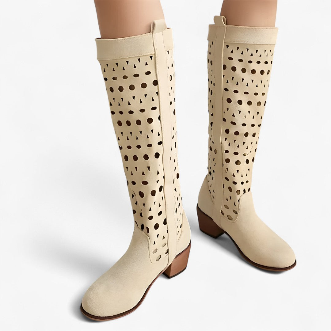 Emma | Stivali western estivi in finta pelle scamosciata con tacco cavo - - BOOTS Boots & Shoes - Concept Palermo