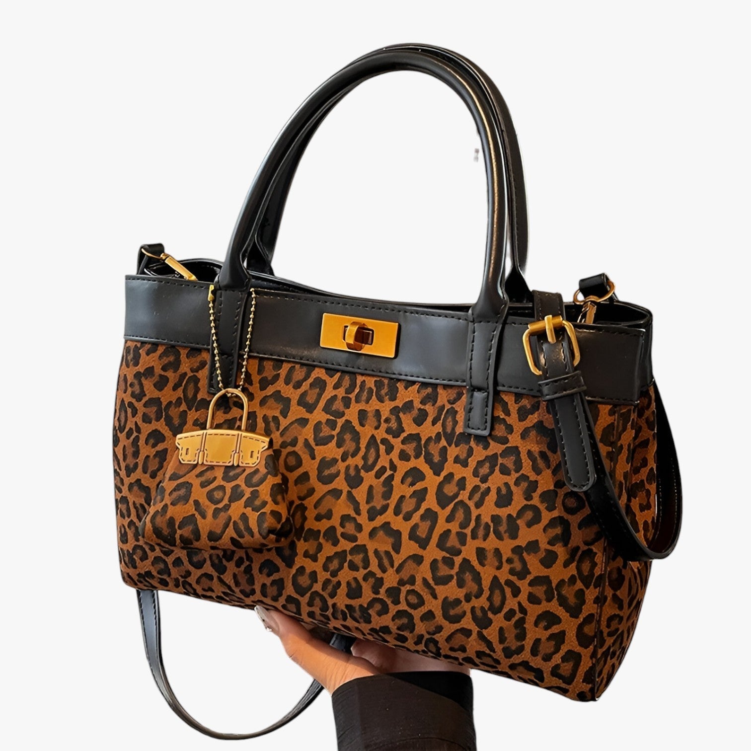 Irina | Tote alla Moda con Stampa Leopardo e Grande Capacità - marrone - handbags Women's handbags - Concept Palermo