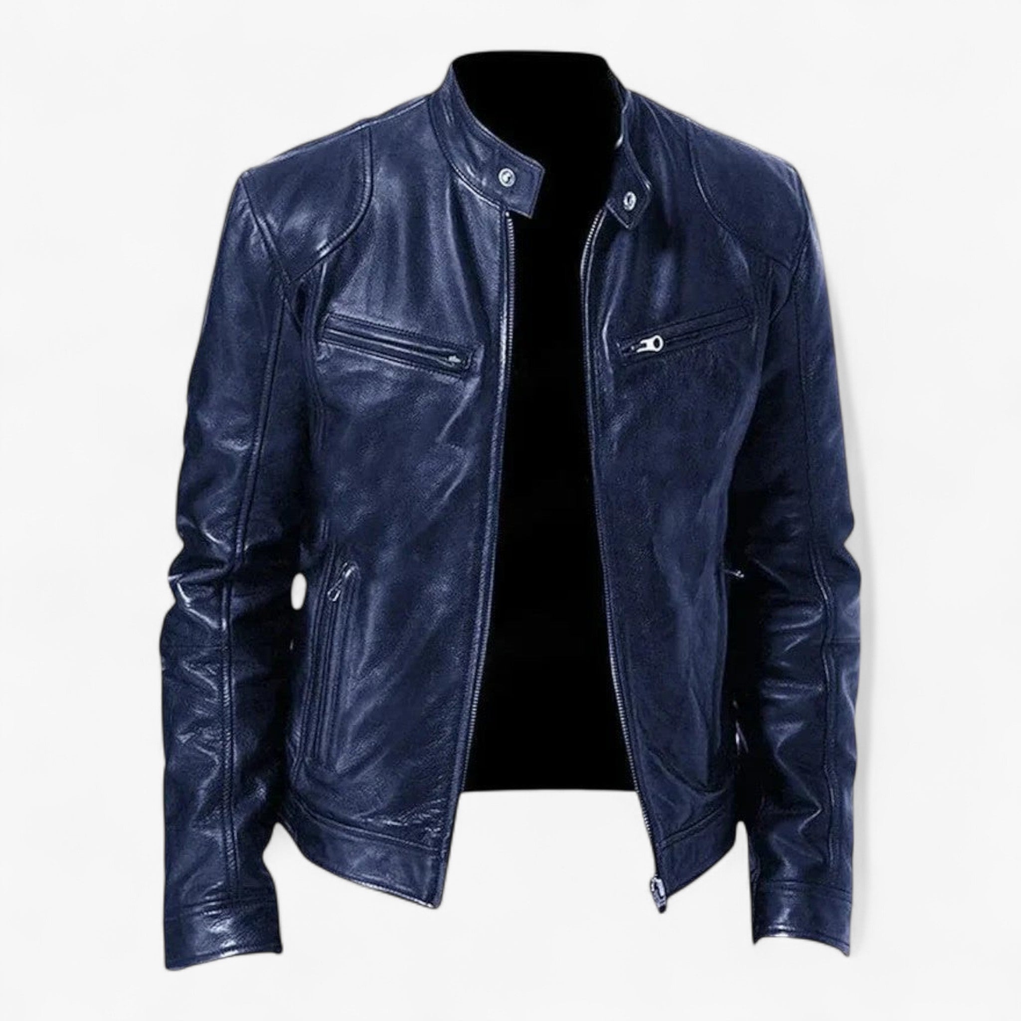 Darren | Giacca di Pelle Casual - Blu scuro - casual Leather men Winter - Concept Palermo