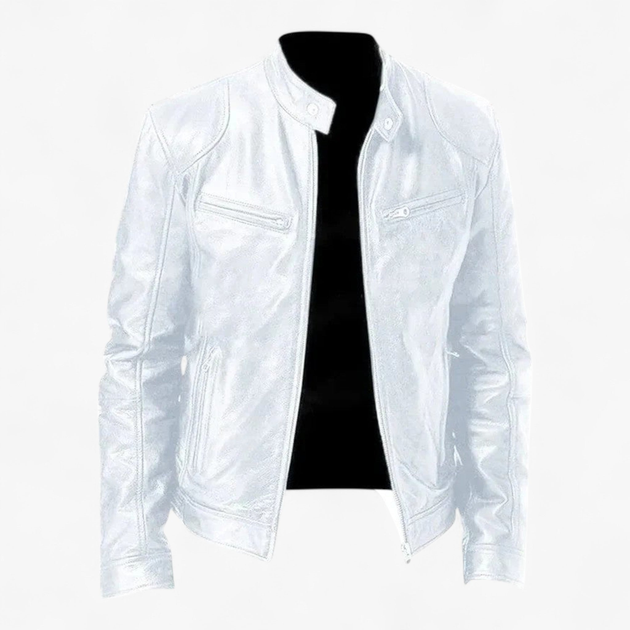 Darren | Giacca di Pelle Casual - Bianco - casual Leather men Winter - Concept Palermo