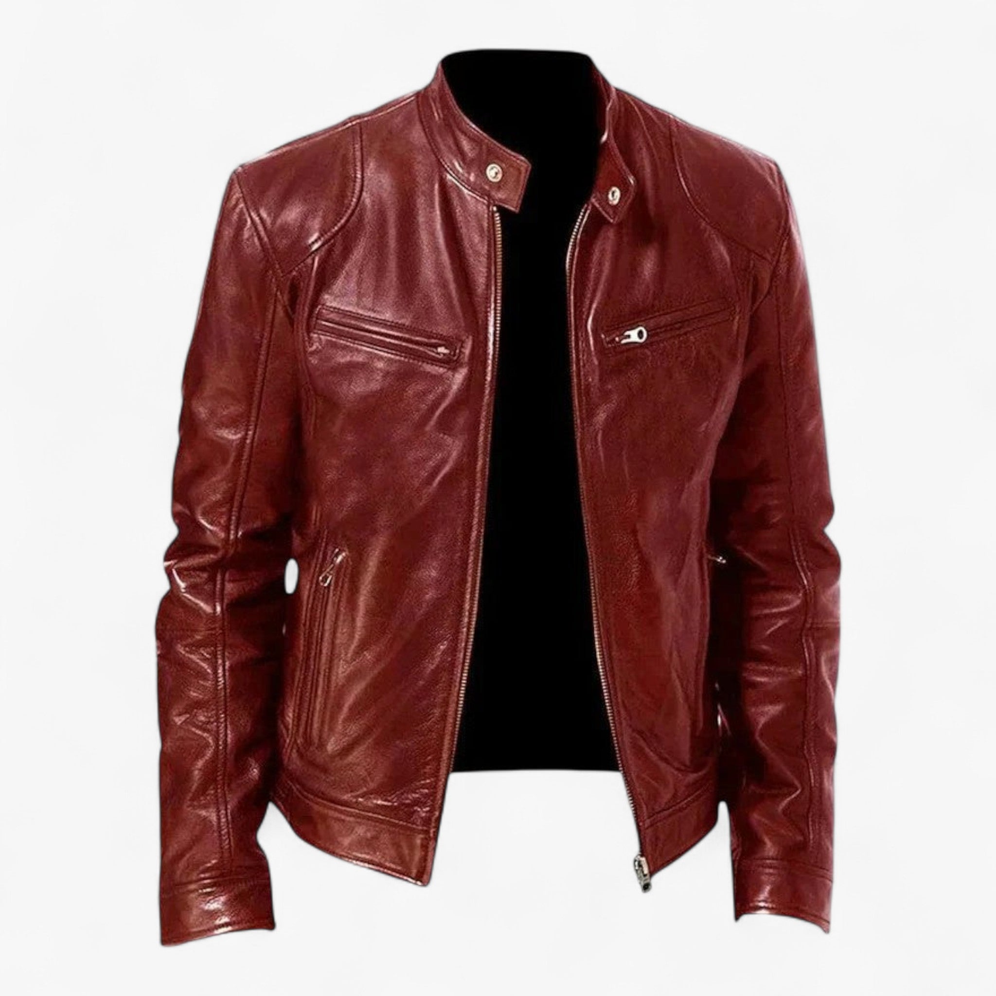 Darren | Giacca di Pelle Casual - Bordeaux - casual Leather men Winter - Concept Palermo