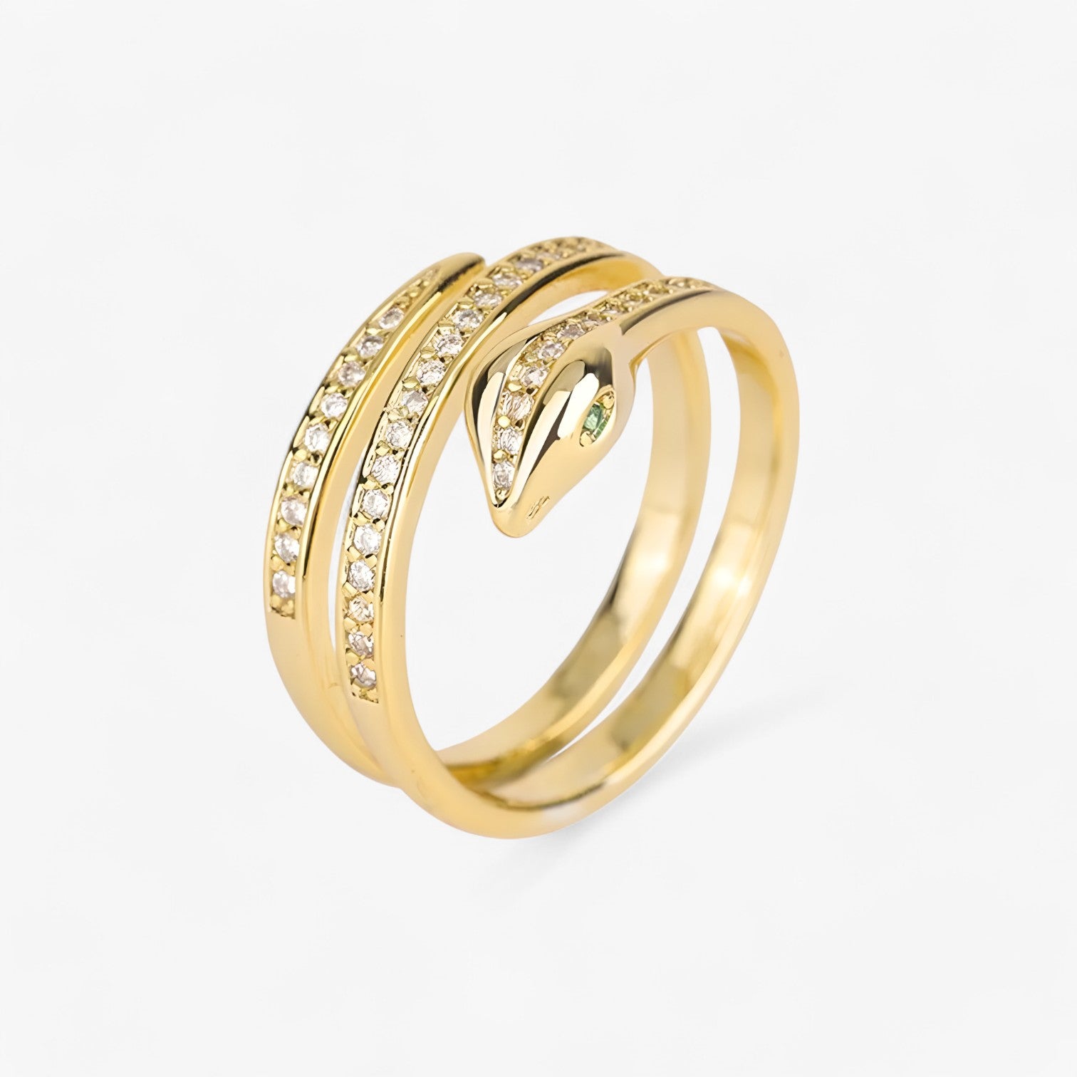 Eleanor | Anello slangiforme con zirconia – Anello in rame regolabile per donne - - Accessories Jewelry Rings womens ring - Concept Palermo