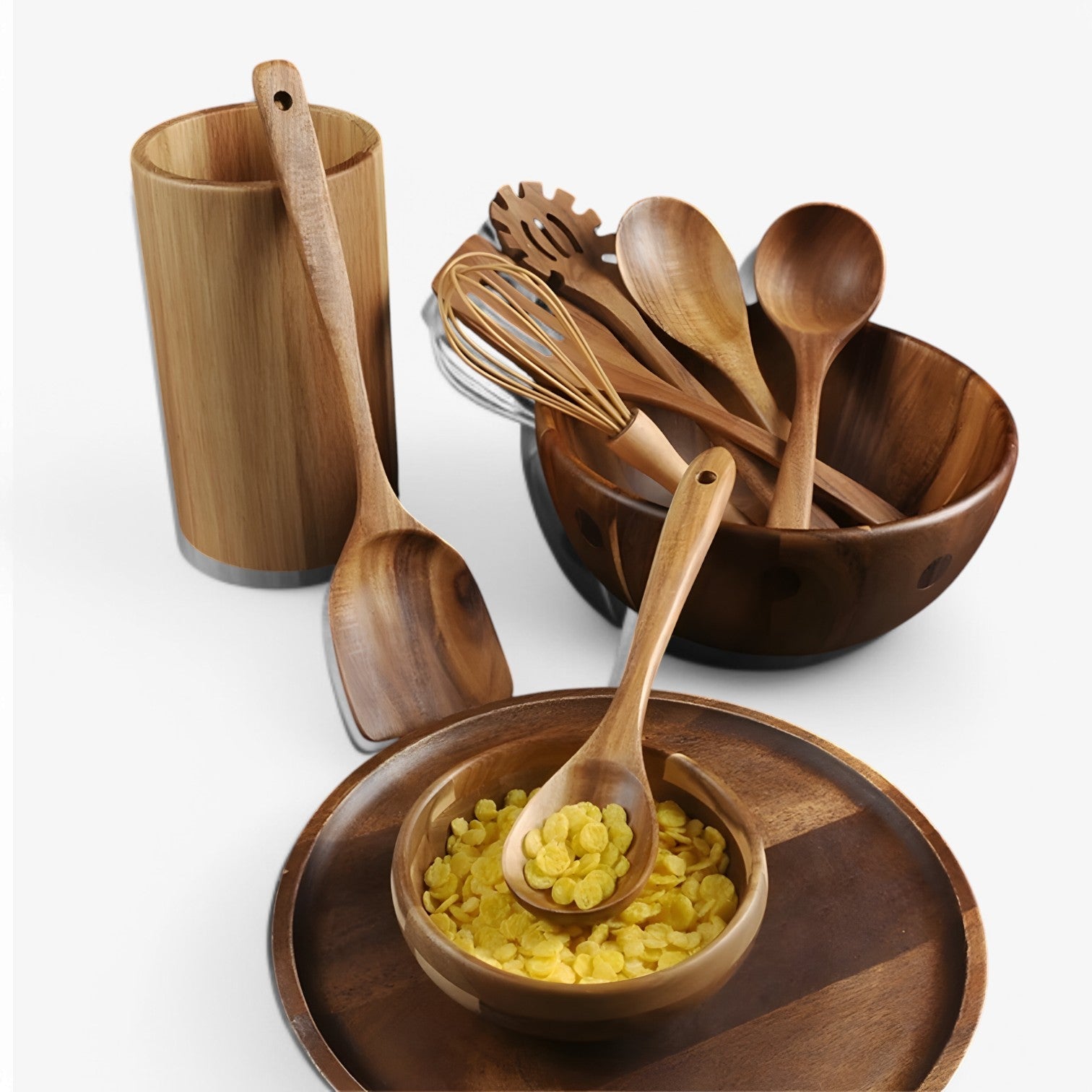 Olivia | Set di cottura in legno 7 pezzi – naturale, sostenibile e antiaderente - - Kitchen kitchen accessory kitchen tools - Concept Palermo