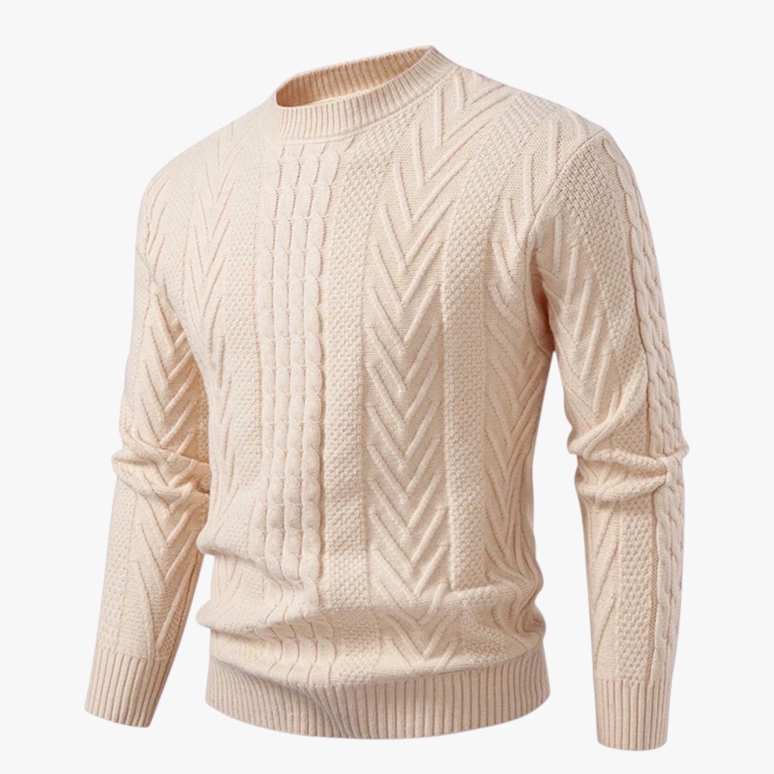 Zander | Maglione da uomo slim fit, luminoso e caldo per l'autunno/inverno - kakhi - Sweater sweater men sweaters - Concept Palermo