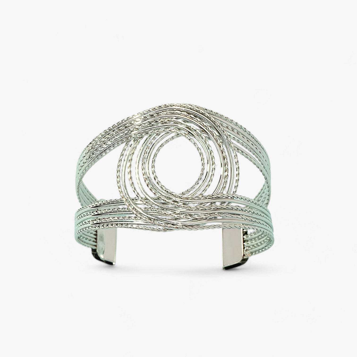 Adia | Bracciale Cuff Metallico a Doppia C Incisa – Bracciale di Tendenza per Donna - Argento - Accessories Jewelry BRACELETS - Concept Palermo