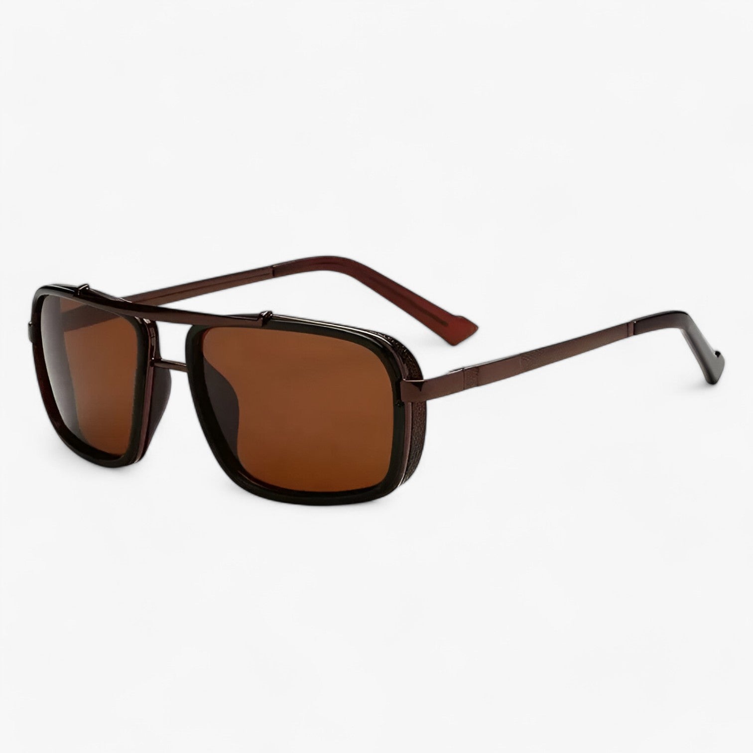 Ezra | Occhiali da pilota quadrati UV400 eleganti per uomini - Tè nero - mens accessory mens sunglasses Sunglasses - Concept Palermo