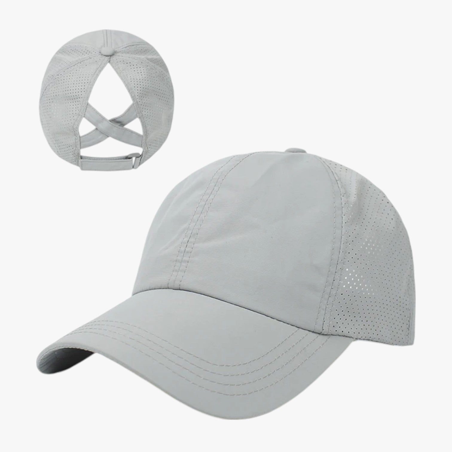 Aliyah | Cappello sportivo estivo con coda di cavallo e rete traspirante - Grigio - hat Hat for girls hats women hat womens hat - Concept Palermo
