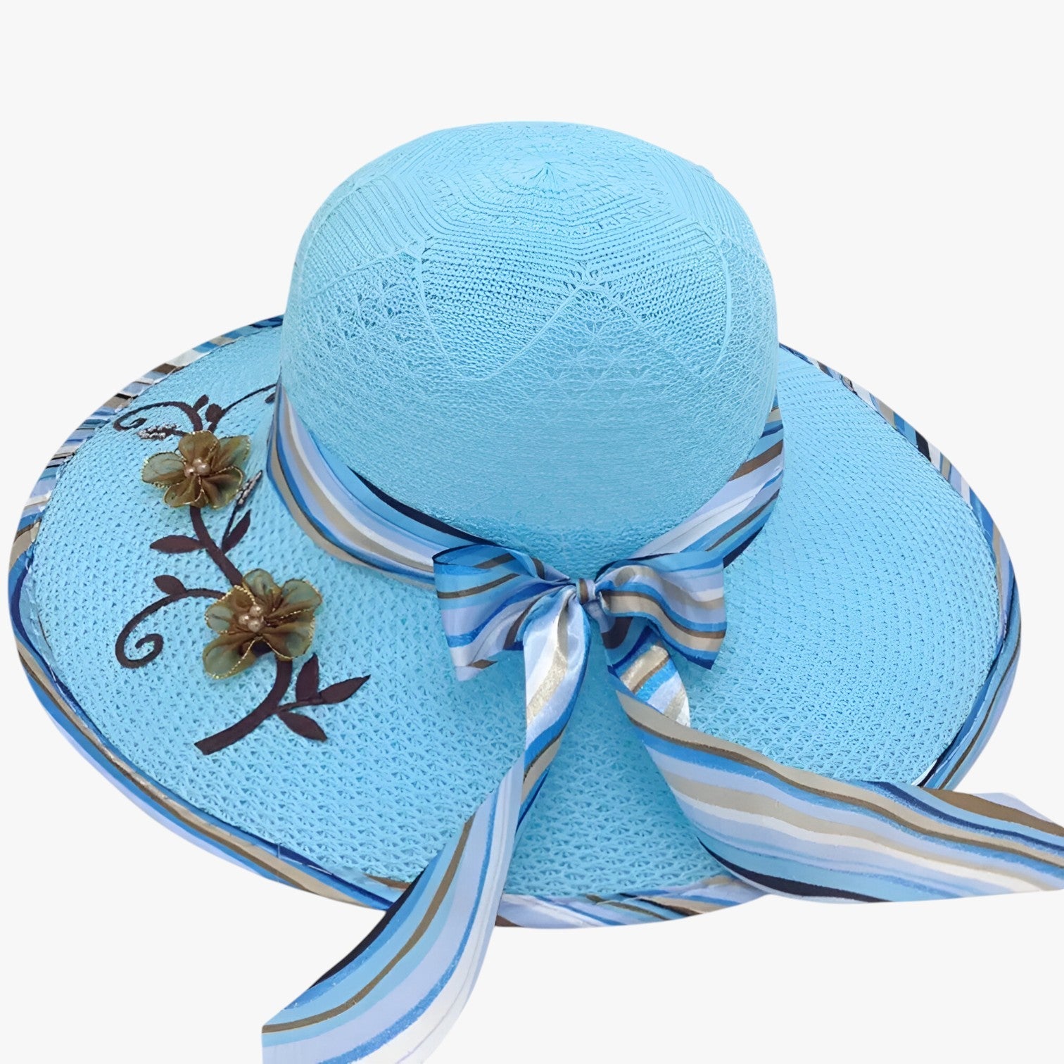 Nadia | Cappello estivo con grande fascia - Elegante, pieghevole e protettivo dai raggi UV - - hat Hat for girls summer hat Sun Hats women hat - Concept Palermo