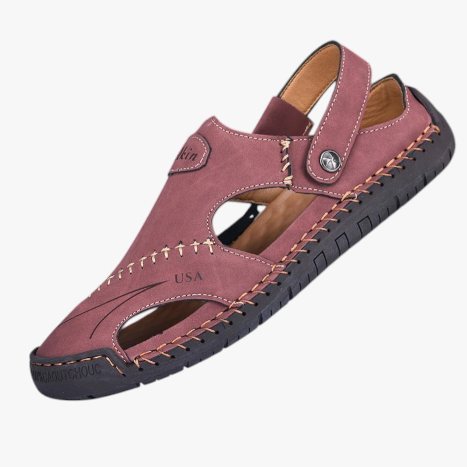 Owen | Sandali estivi da uomo - Pelle traspirante e suola antiscivolo per un tocco di stile - Rosso - casual sandals stylish sandals women sandals - Concept Palermo