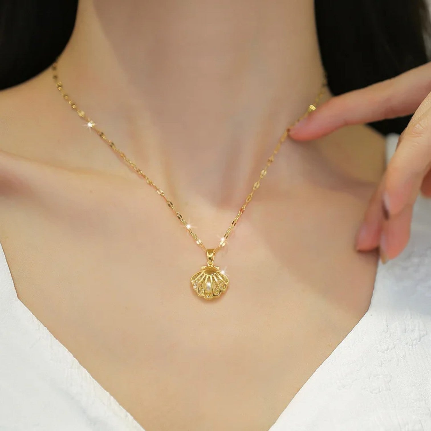 Nadia | Collana di perle di conchiglia retrò - - elegant womens necklaces necklace NECKLACES Necklaces for Women - Concept Palermo