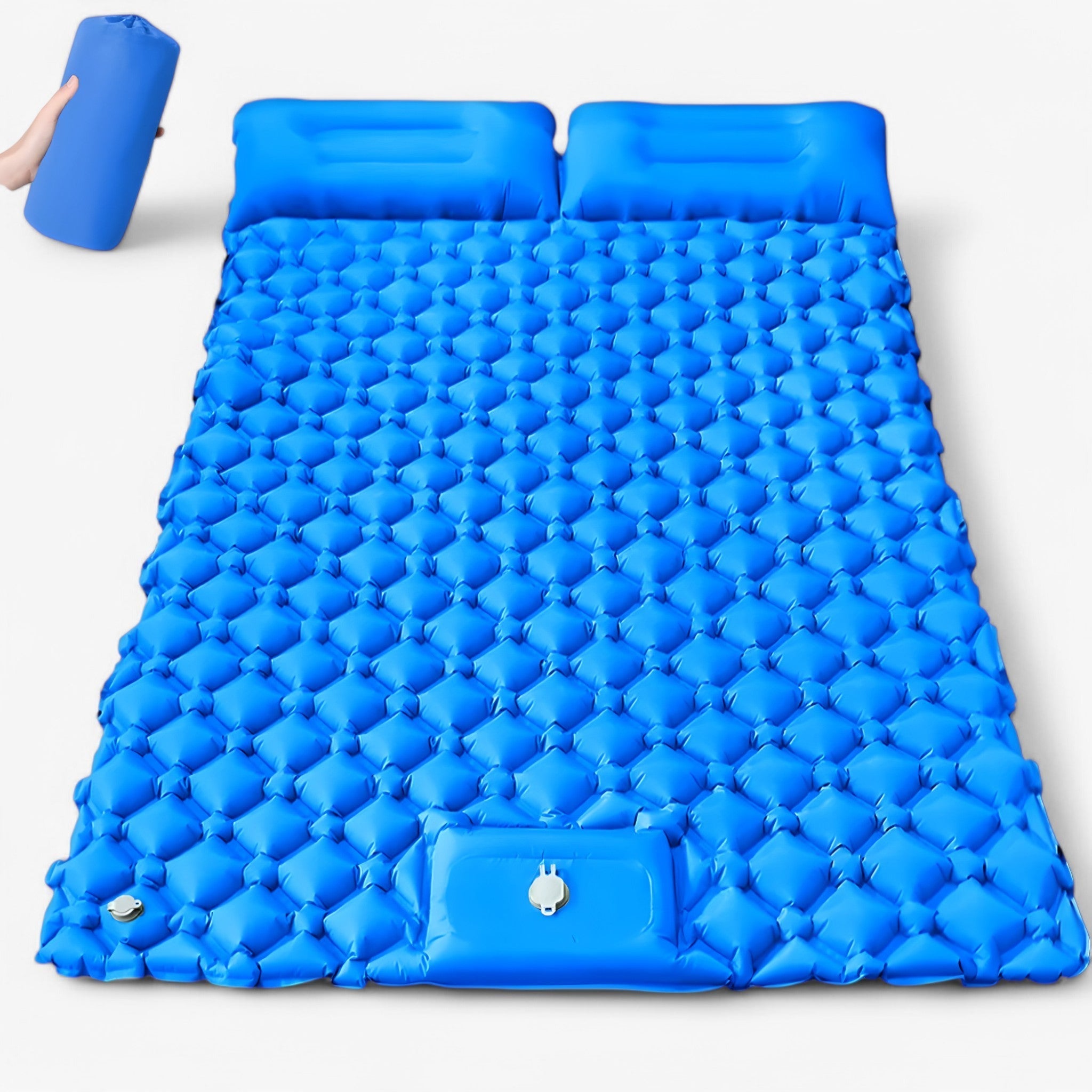 Materasso gonfiabile doppio per uso esterno – Extra largo e ultraleggero - Blu regale - double inflatable mattress inflatable mattress outdoor mattress - Concept Palermo