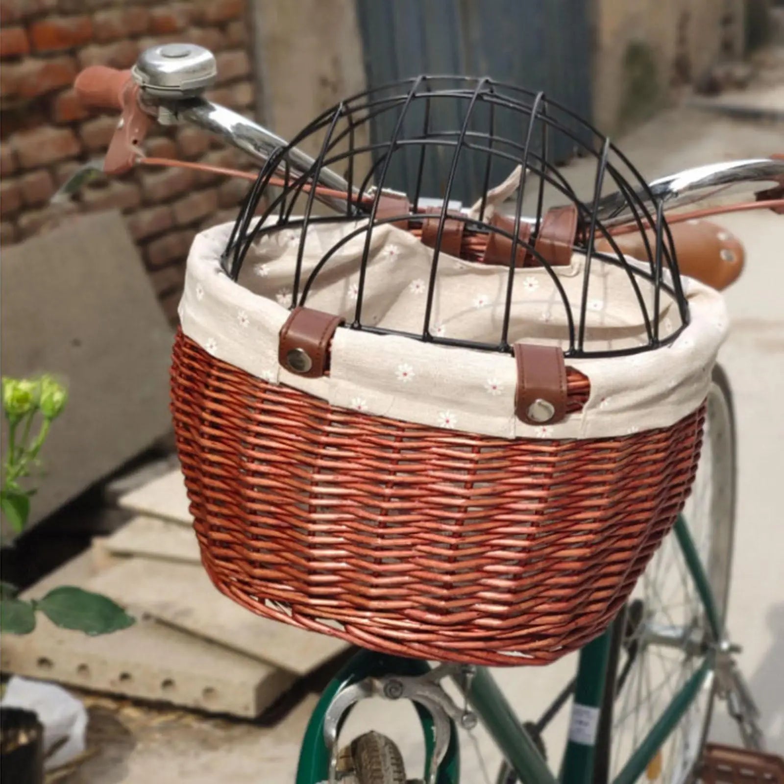 Cestino per Bicicletta per Cani sulla Parte Anteriore - Marrone - basket for dogs bike basket - Concept Palermo