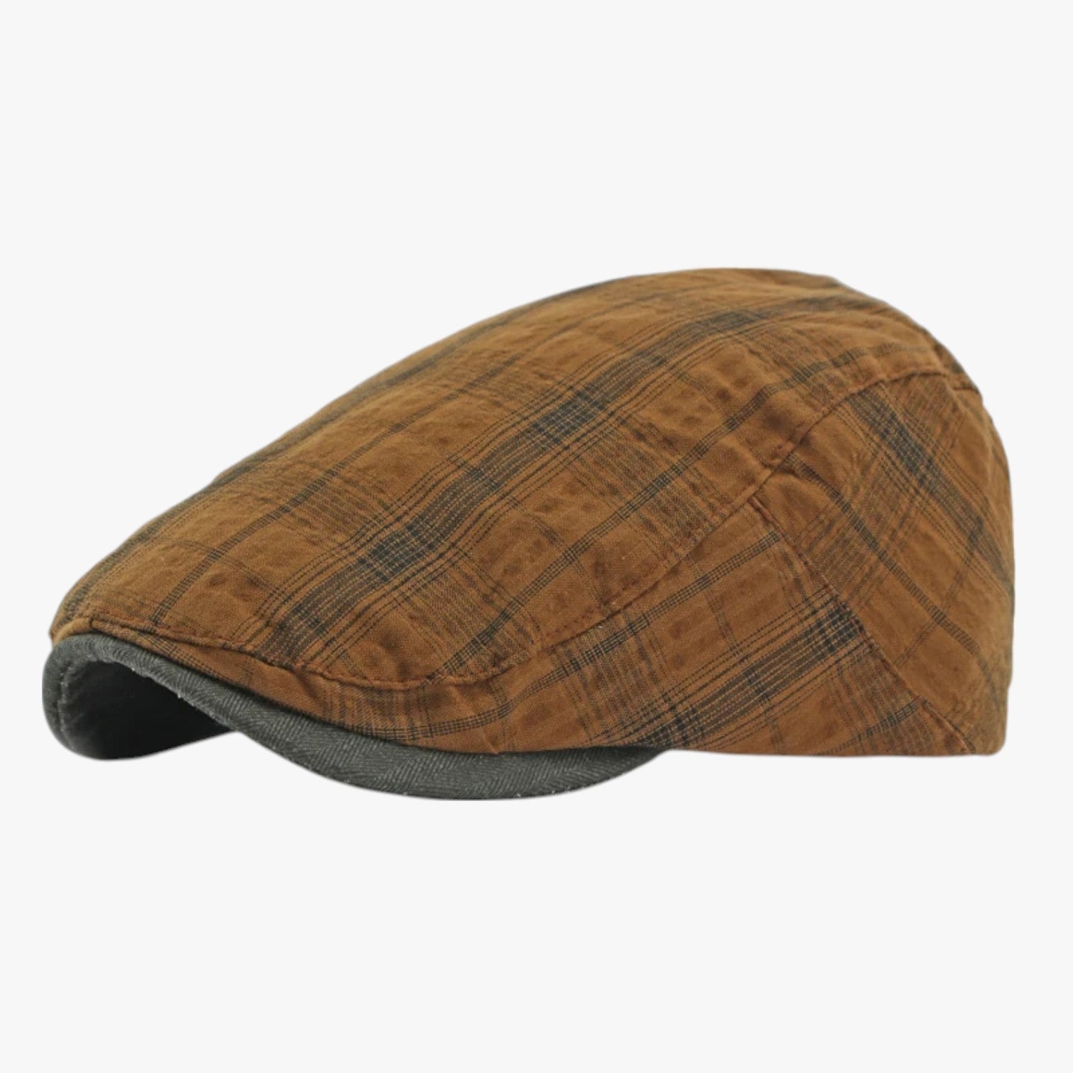 Sevyn | Berretto Tartan Retro in Cotone - caffè - caps mens cap - Concept Palermo